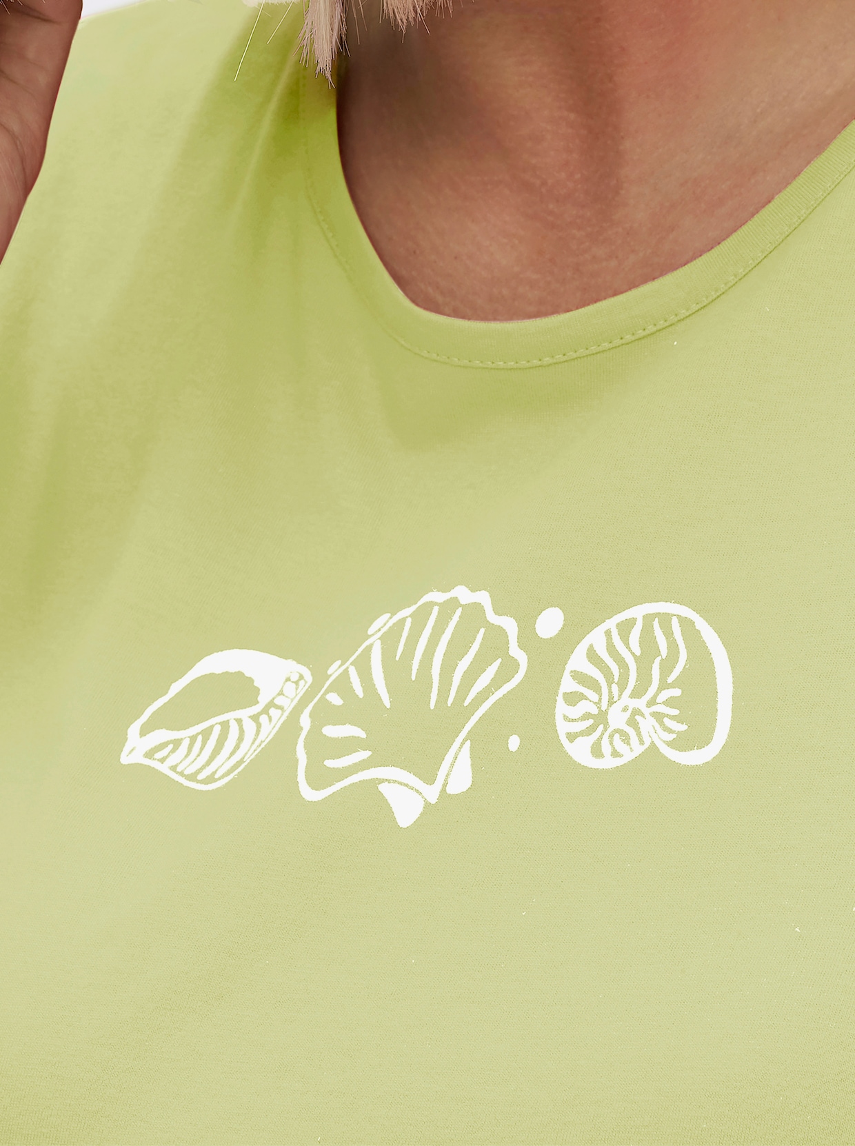 Shirttop mit Seitenschlitzen - pistazie