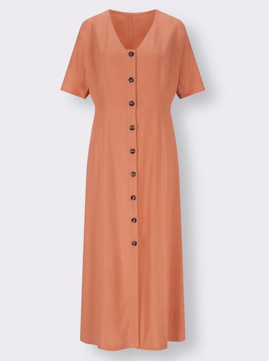 Sommerkleid Knöpfe in Horn-Optik - papaya