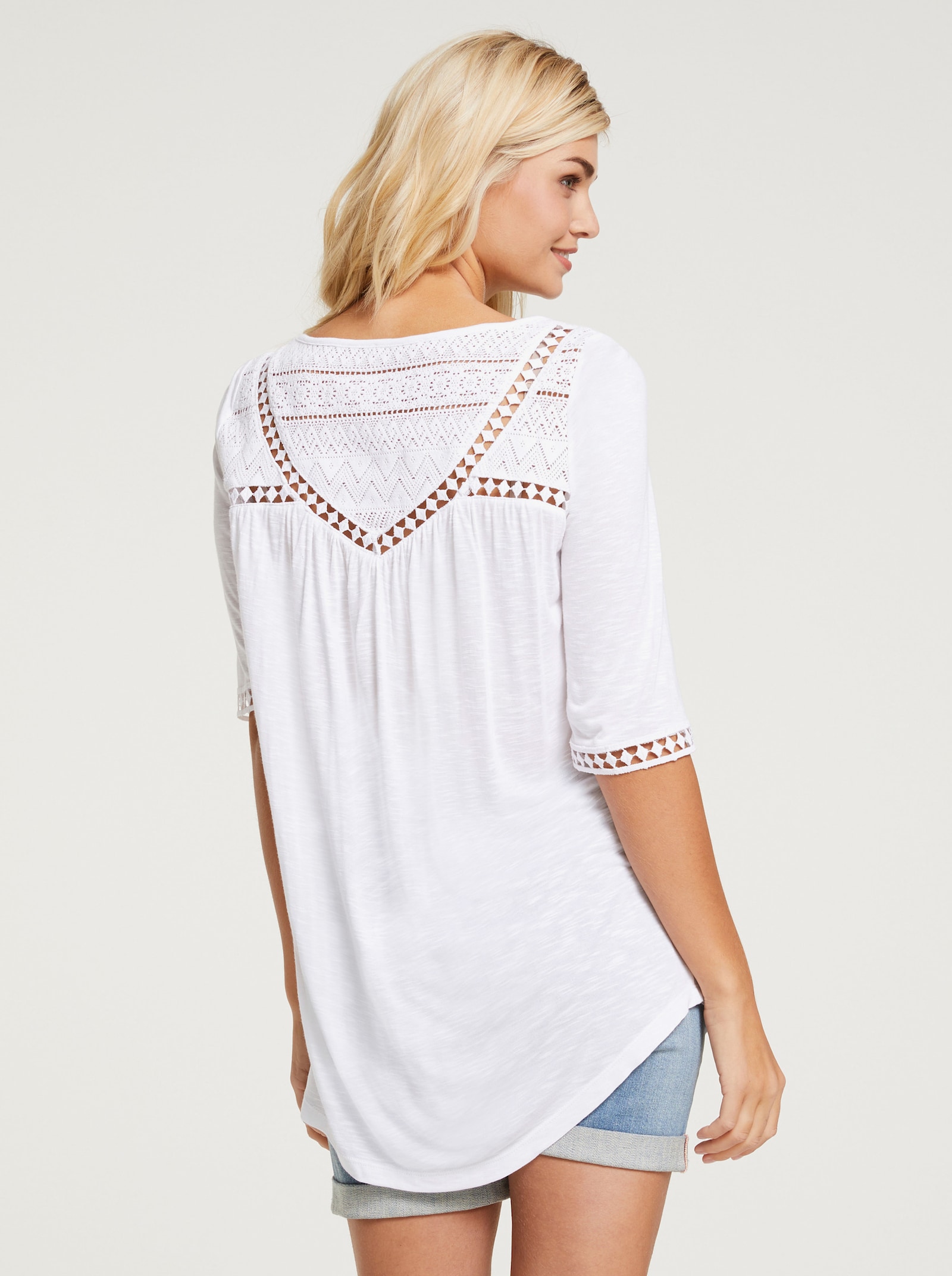 heine Shirt met kant - wit