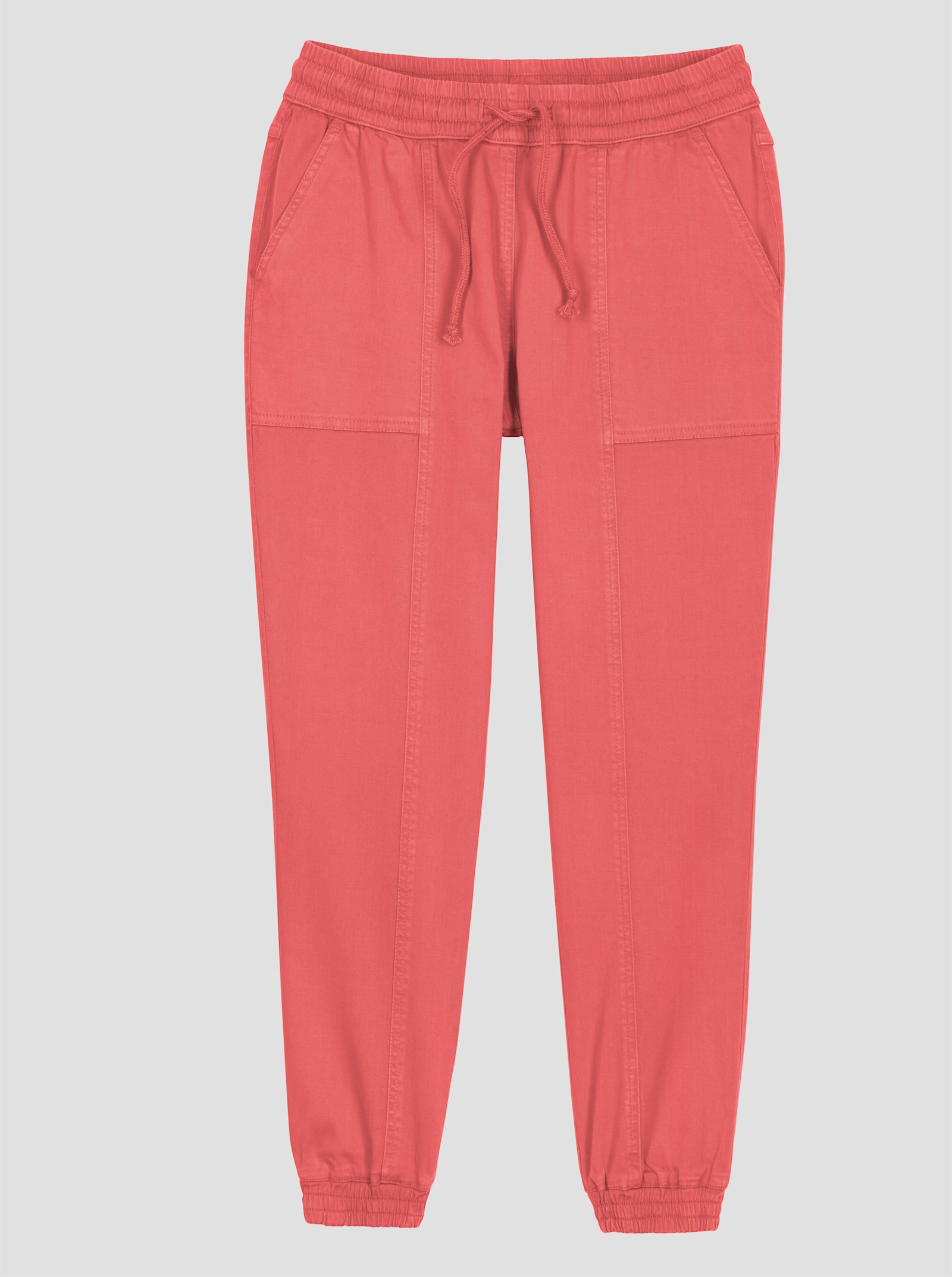 7/8-Jeans mit Gummibündchen am Saum - koralle