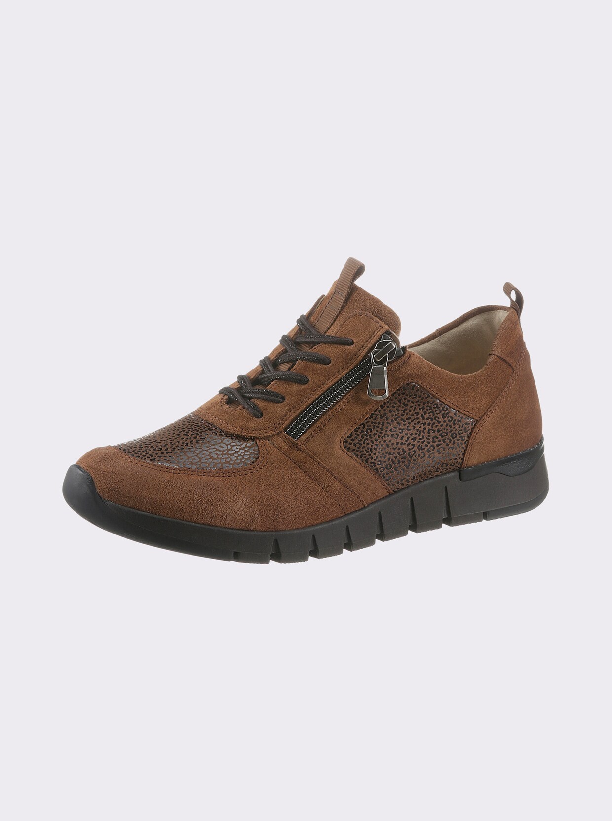 Waldläufer Schnürschuh - cognac-gemustert