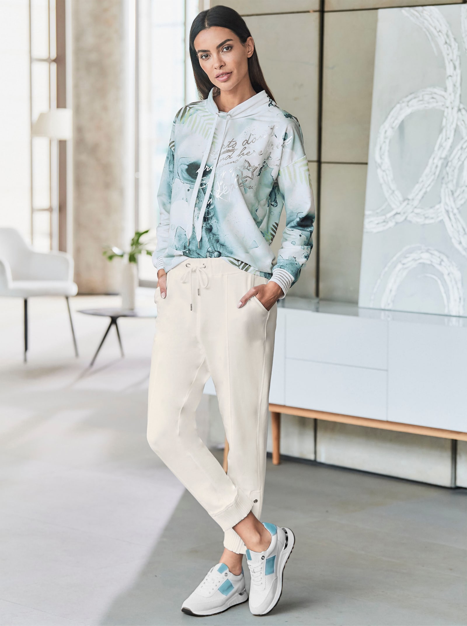 heine Jerseyhose in Karottenform - ecru