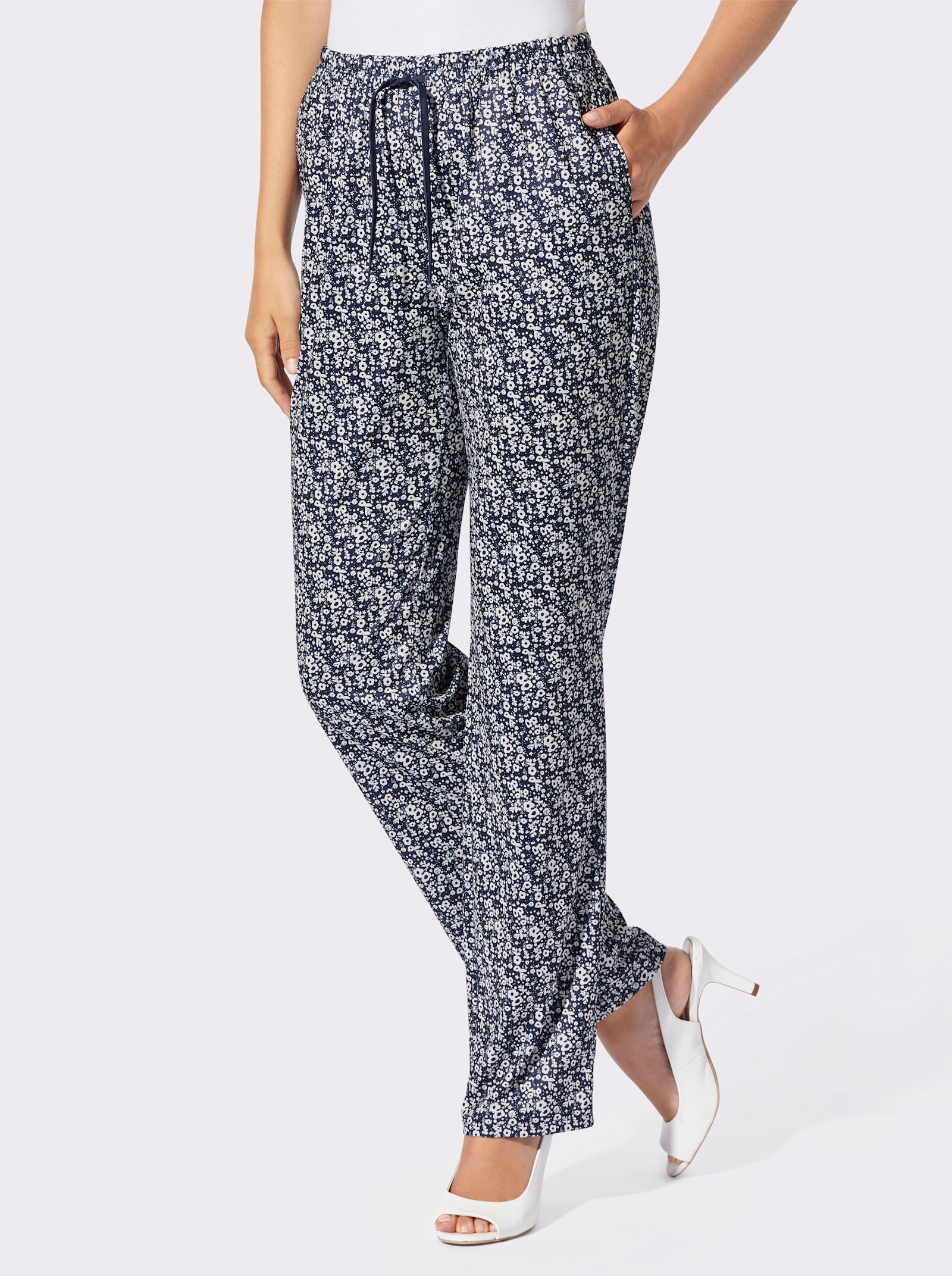 Jerseyhose aus recyceltem Polyester - marine-millefleurs