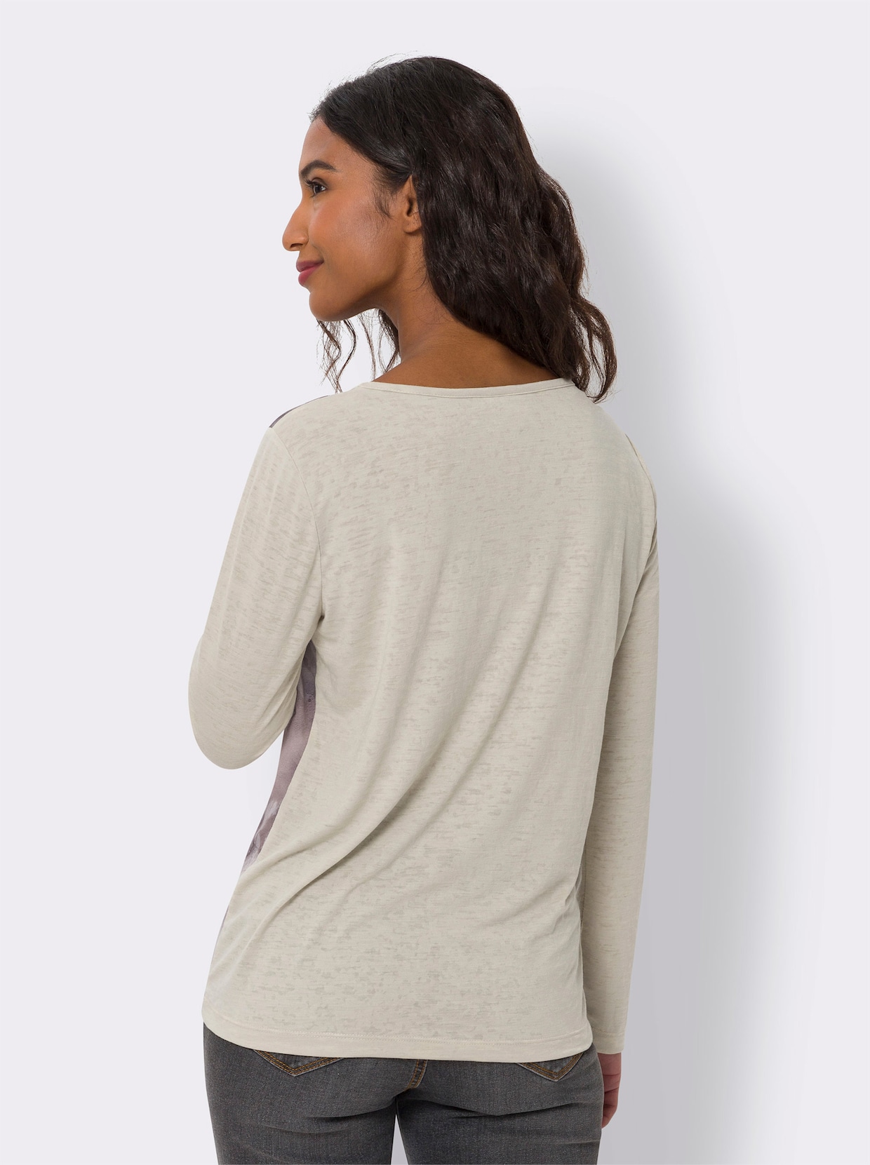 heine T-shirt à manches longues - sable imprimé