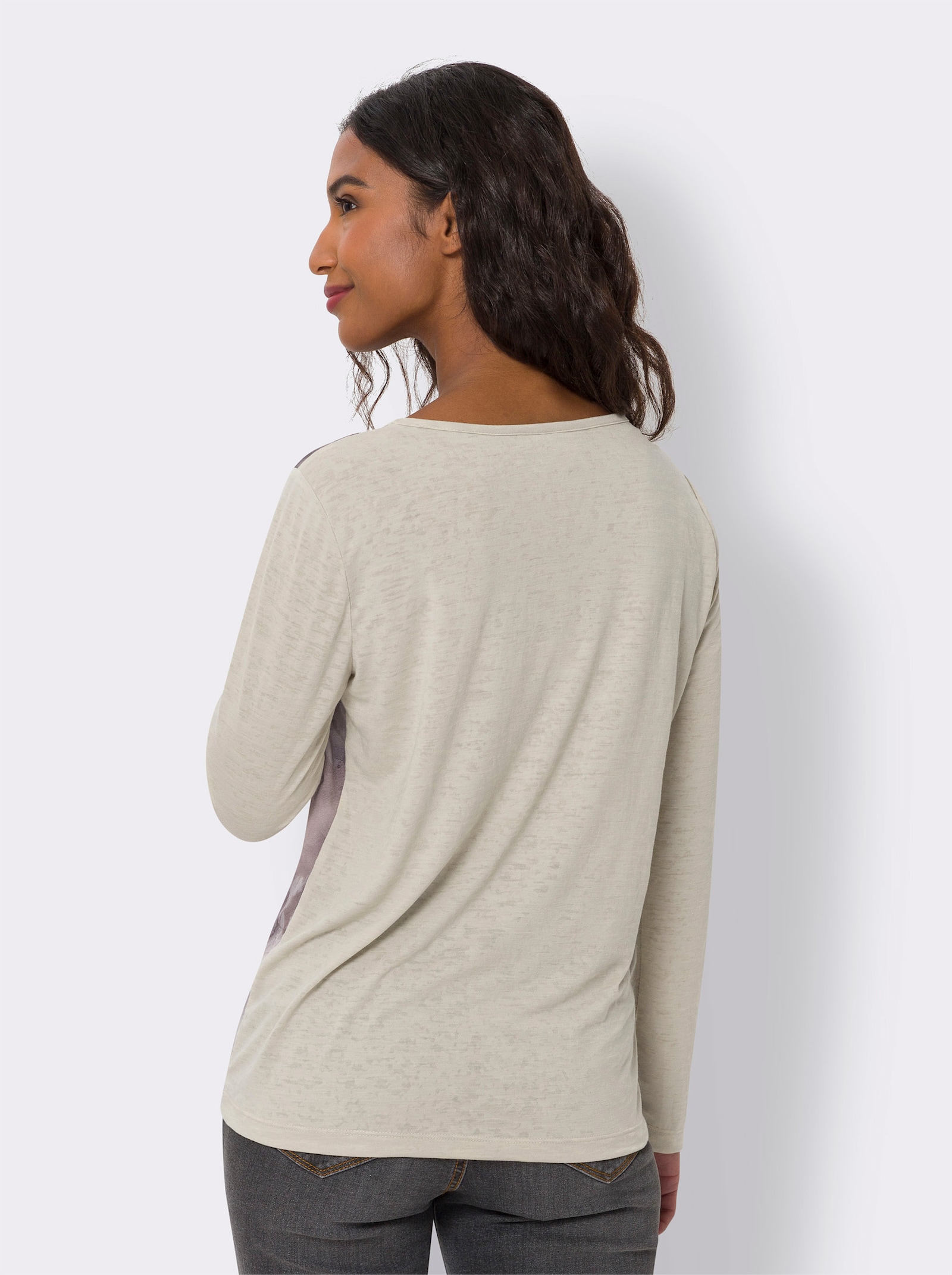 heine Langarmshirt im Muster-Mix - sand-bedruckt