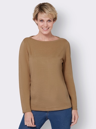 Langarm-Pullover - camel