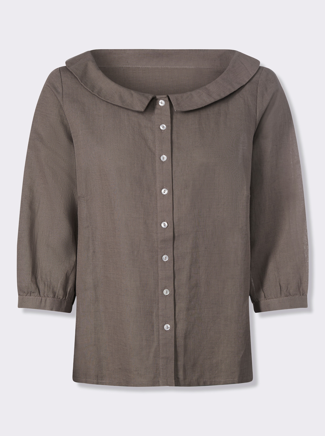 heine Leinenbluse - dunkeltaupe