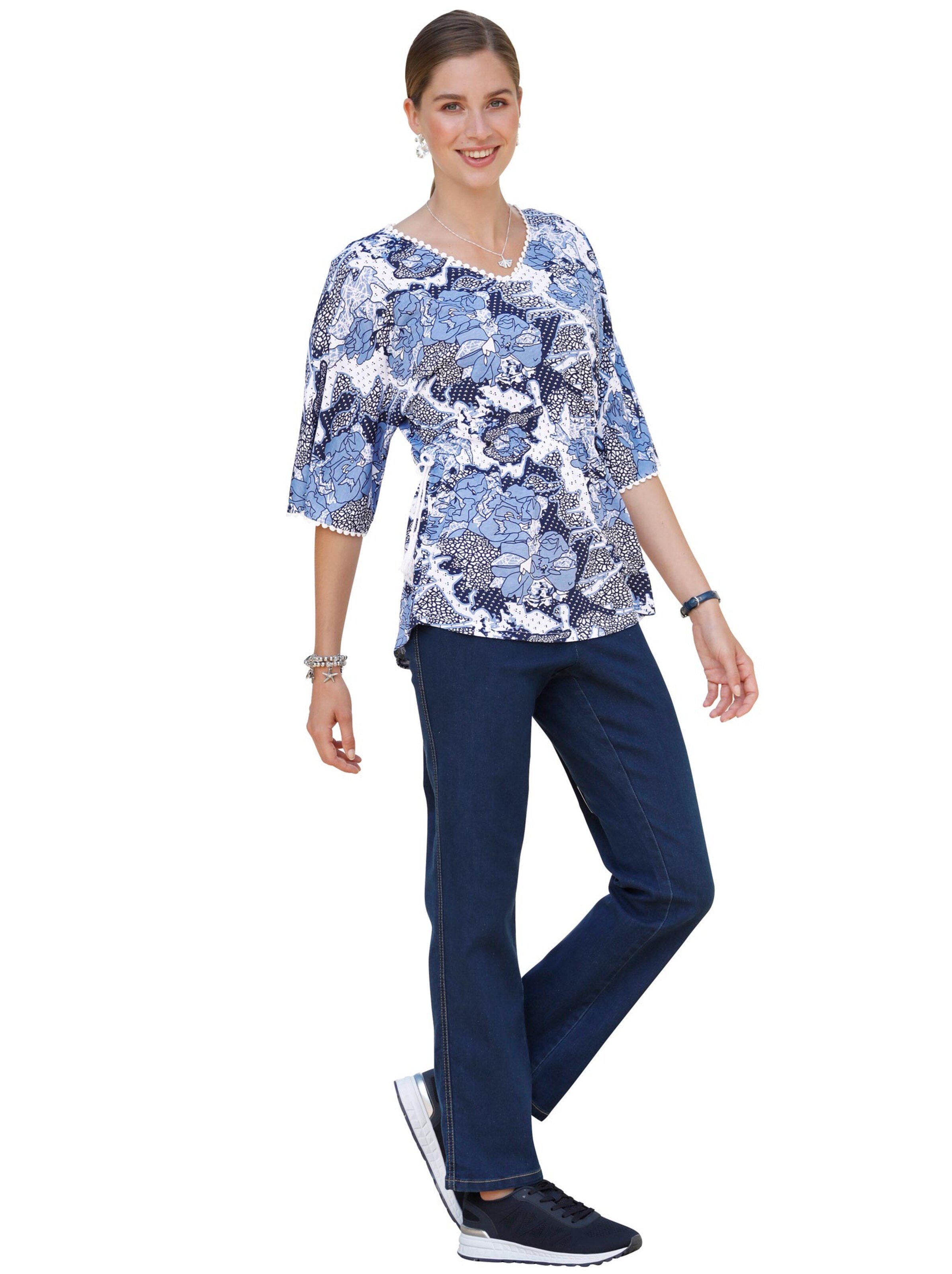 Shirt - nachtblau-gemustert