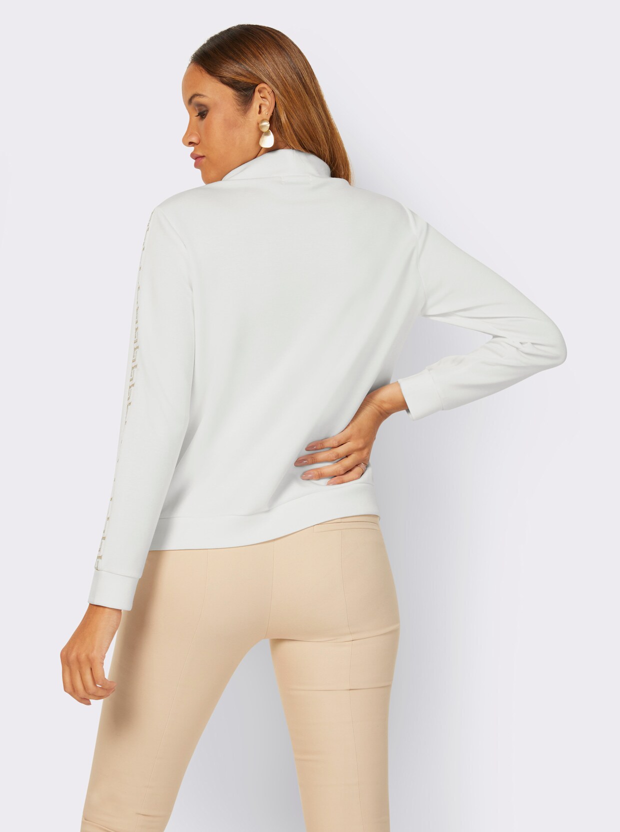 Shirt met opstaande kraag - ecru