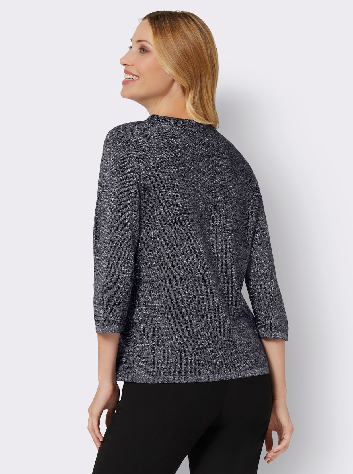 Pullover met 3/4-mouwen - marine