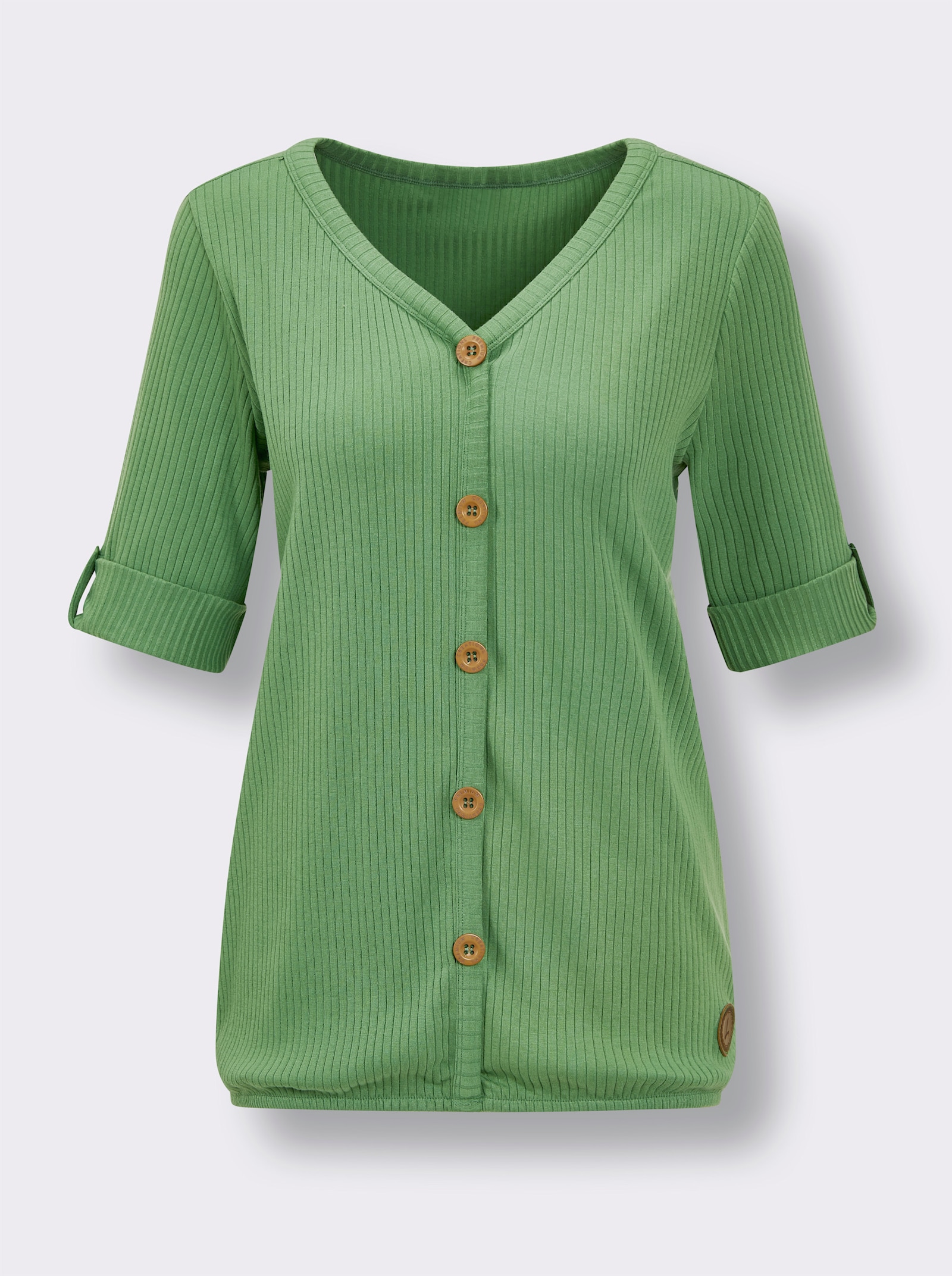 CREATION L PREMIUM Shirt met korte mouwen en sierknopen - appel