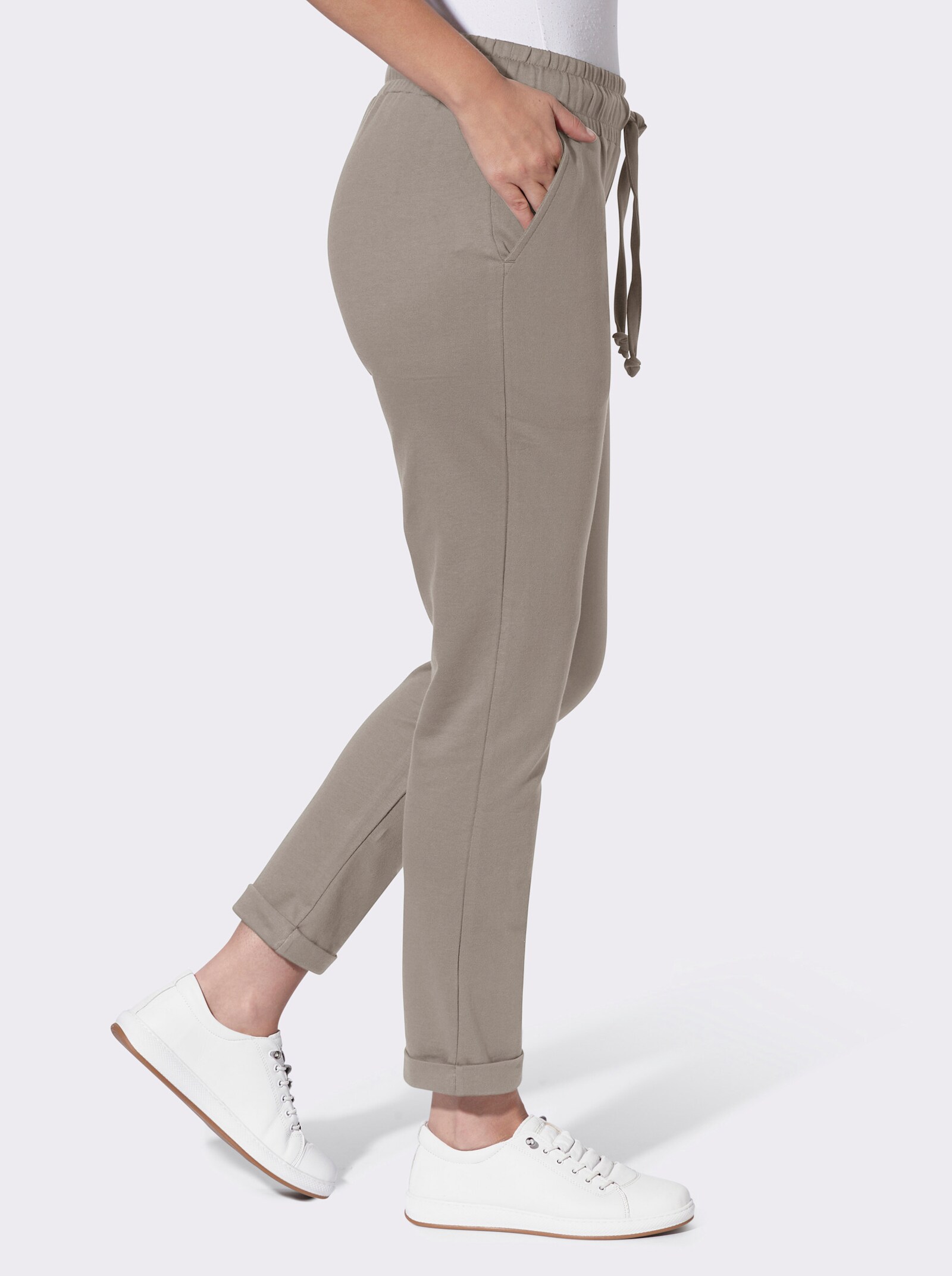 Sweathose mit Rundum-Dehnund - taupe