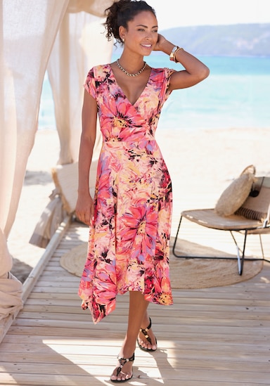 Beachtime Sommerkleid - pink bedruckt