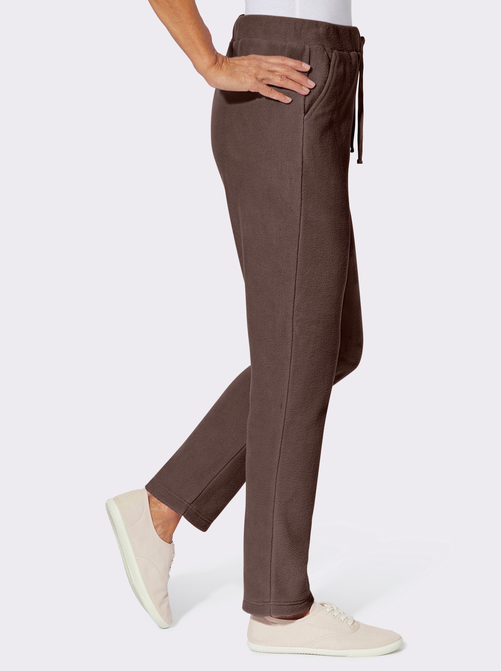 Fleecehose mit Rundum-Dehnbund - schoko