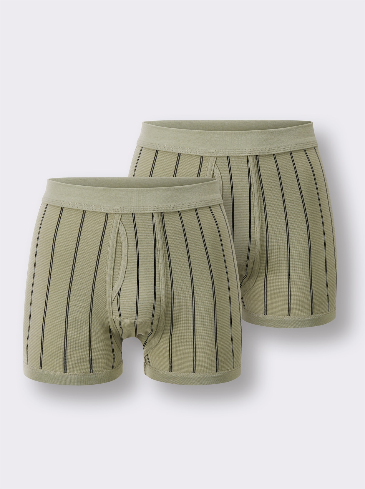 wäschepur men Hose kurz - khaki-gestreift