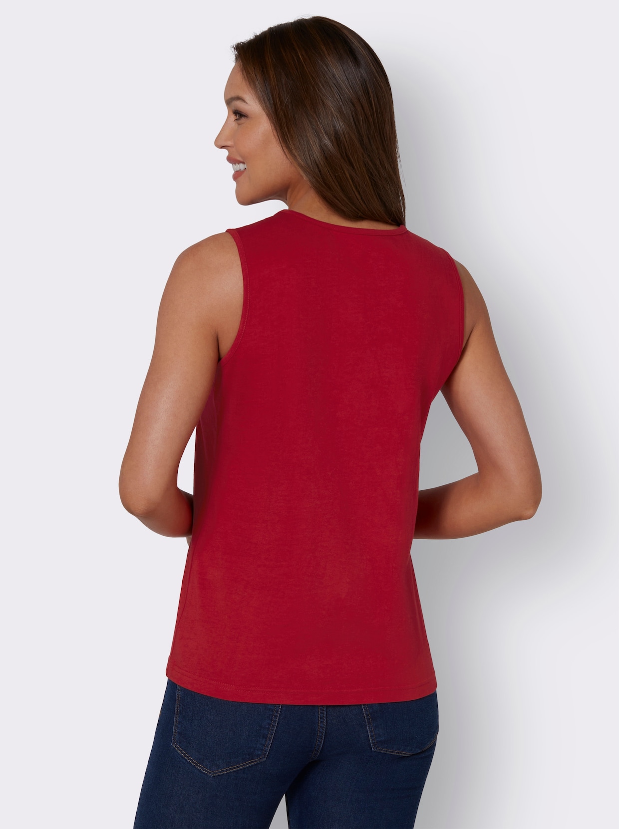 Shirttop - rood geprint