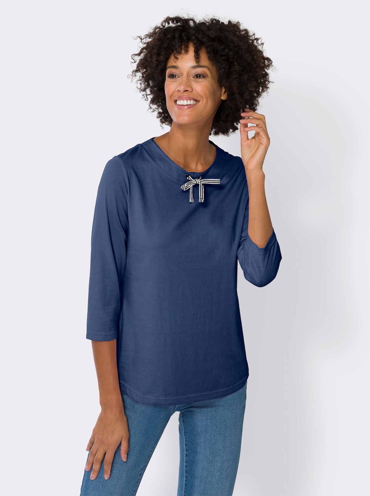 3/4-Arm-Shirt - jeansblau