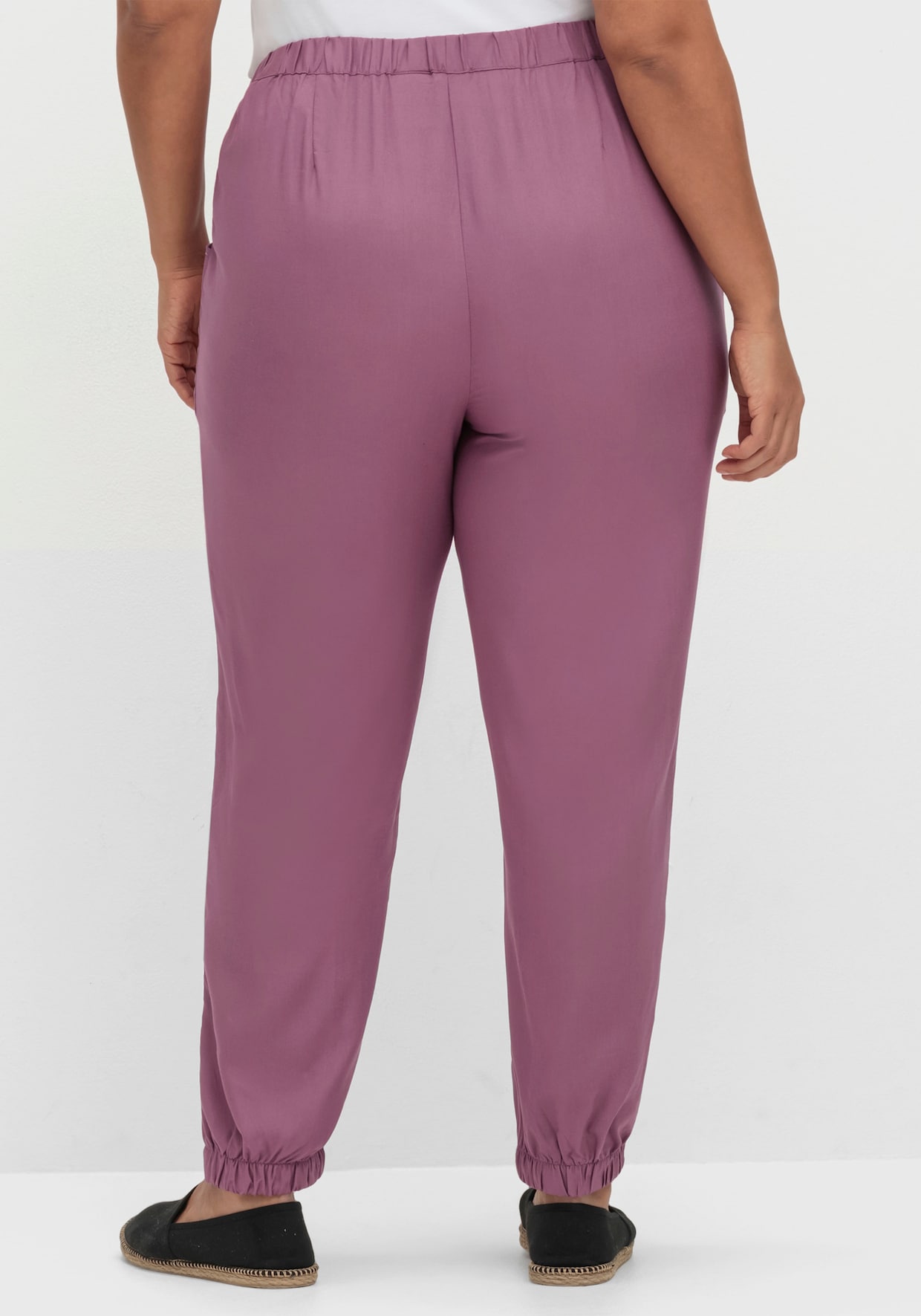 Haremshose mit Bündchen am Saum - violett