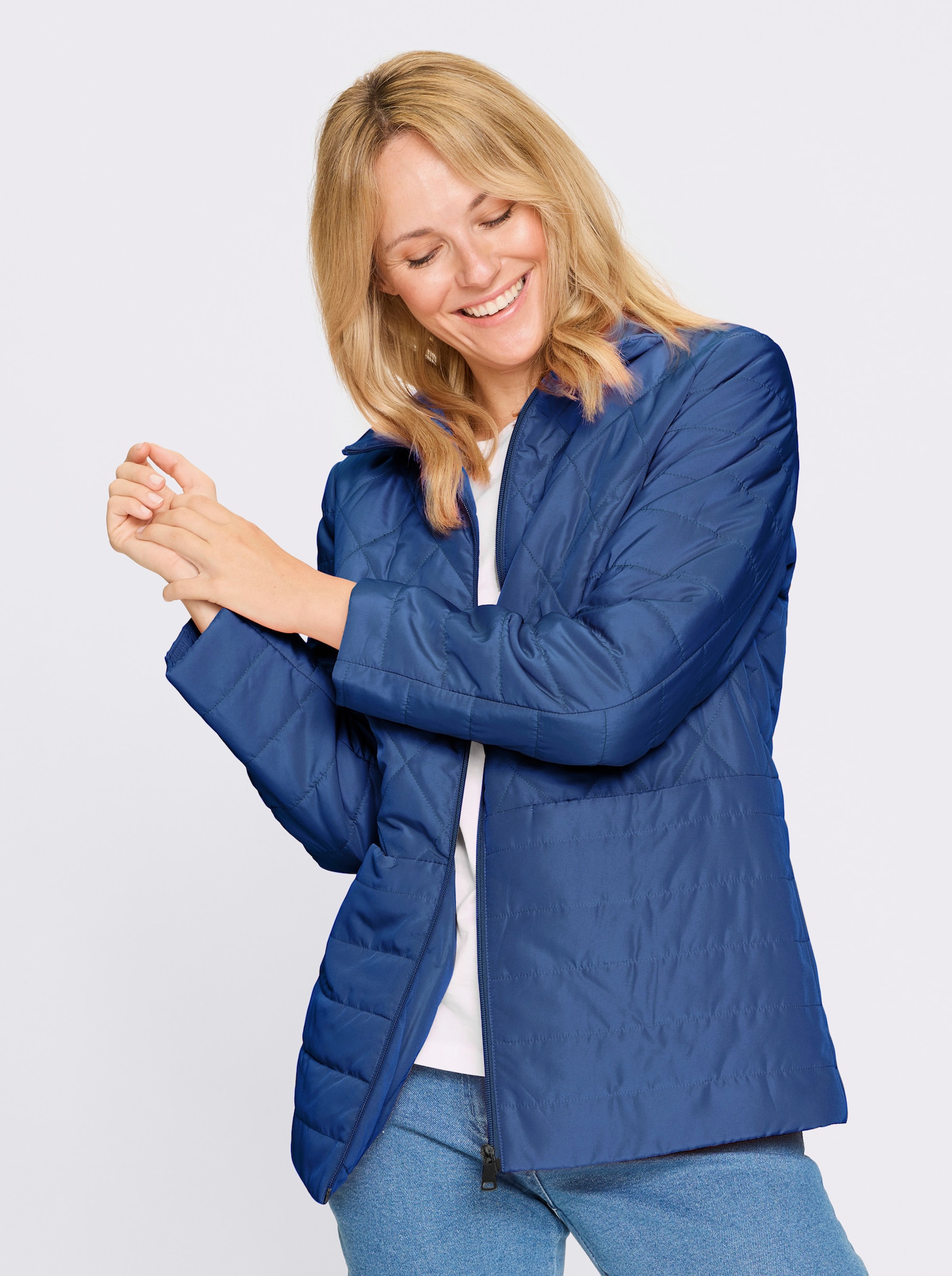 Steppjacke mit leichter Wattierung - jeansblau