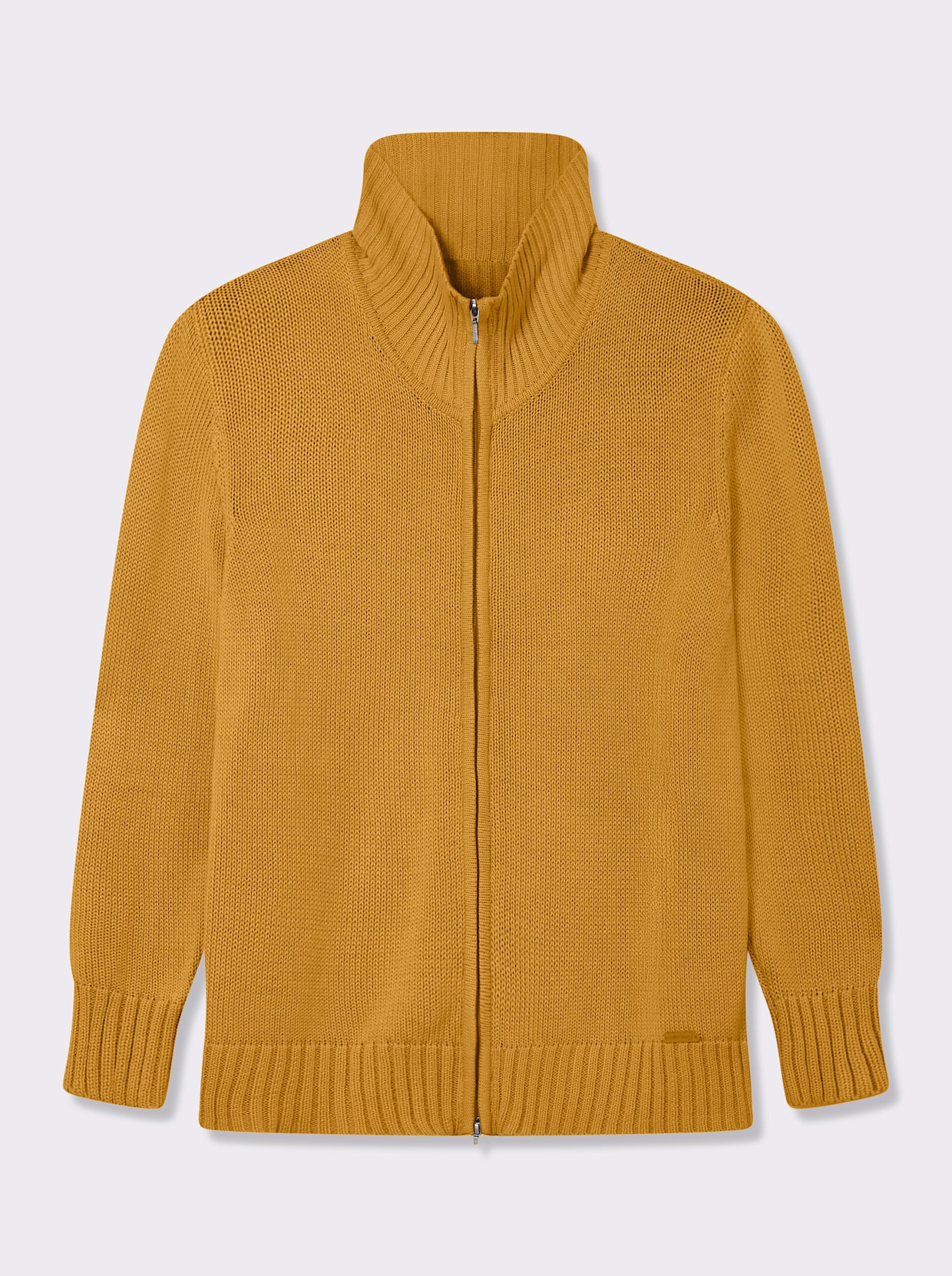 Strickjacke mit 2-Wege-Reißverschluss - maisgelb