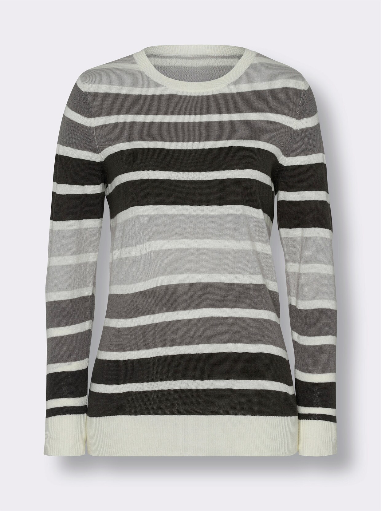 Pullover met lange mouwen - grafiet/grijs gestreept