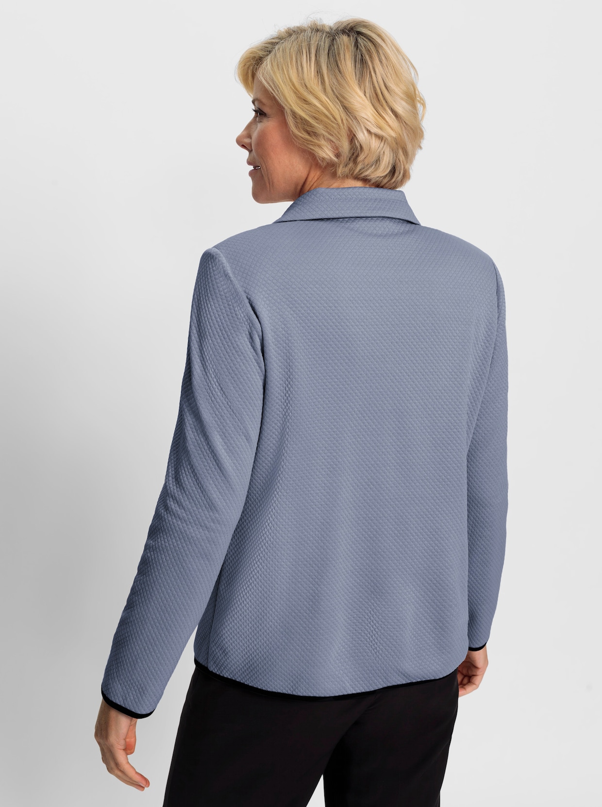 Jersey blazer - duivenblauw