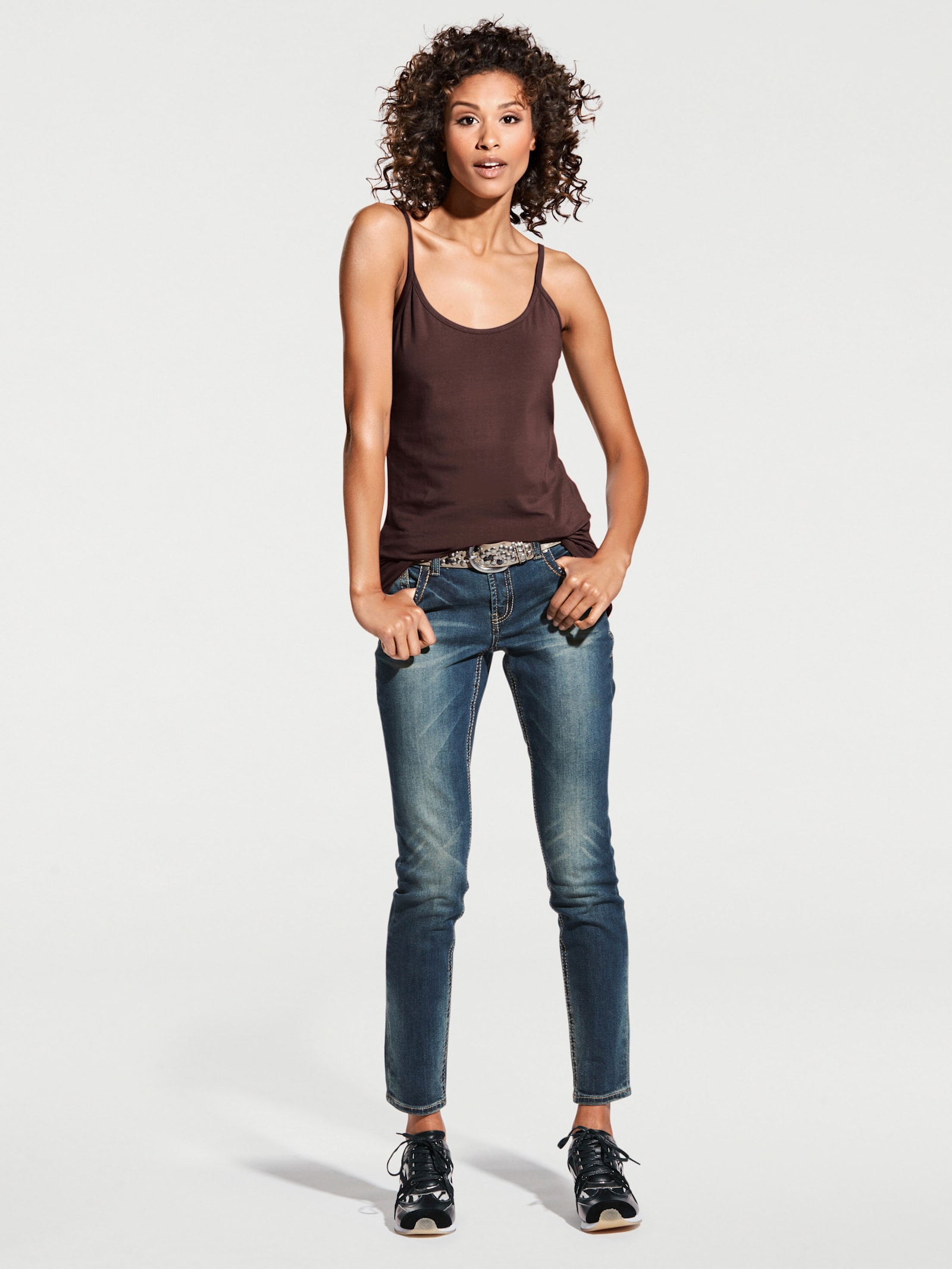 heine Spaghettitop in figurbetontem Schnitt - schokobraun