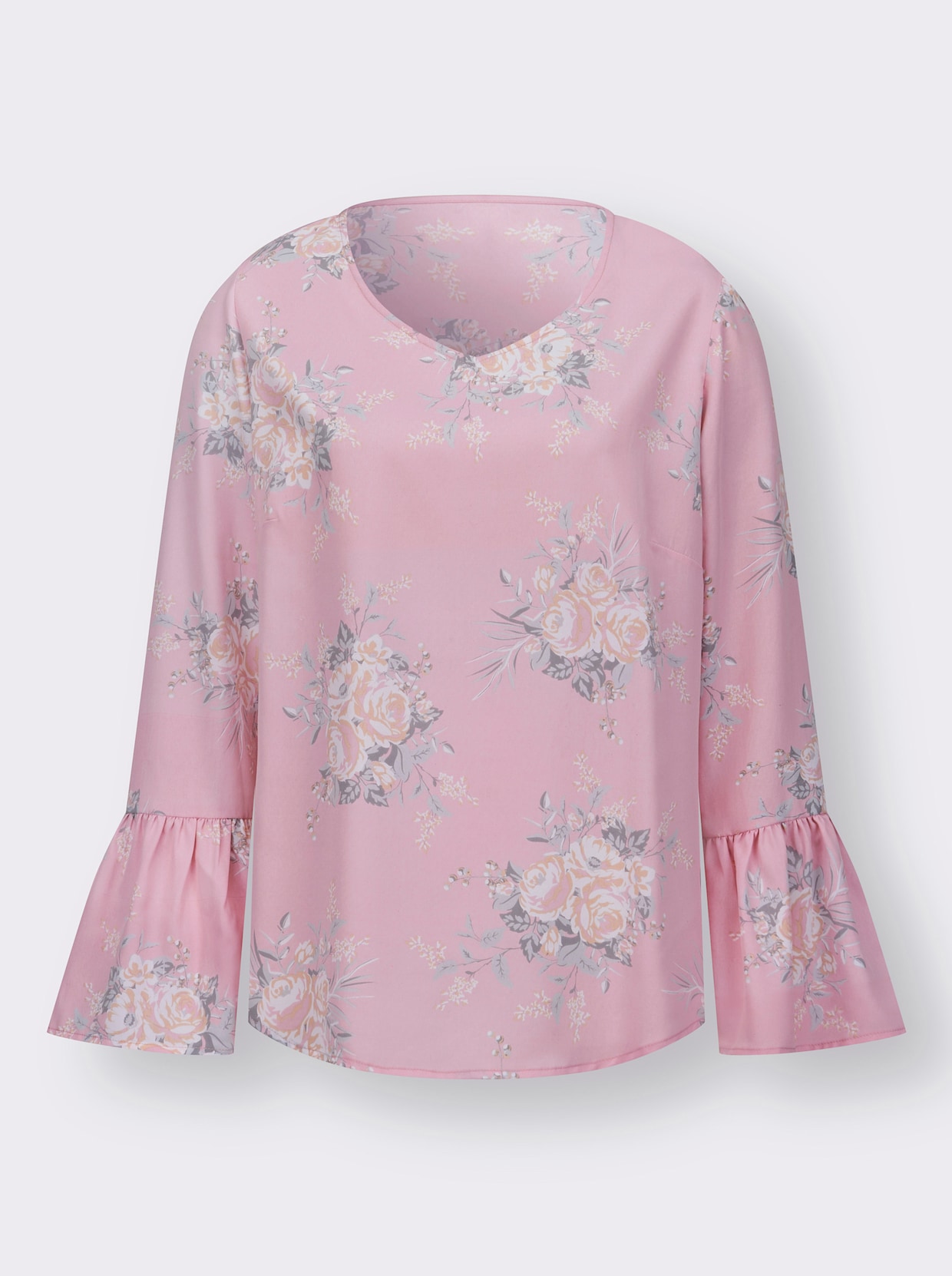 Blouse met lange mouwen - hortensia/ecru bedrukt