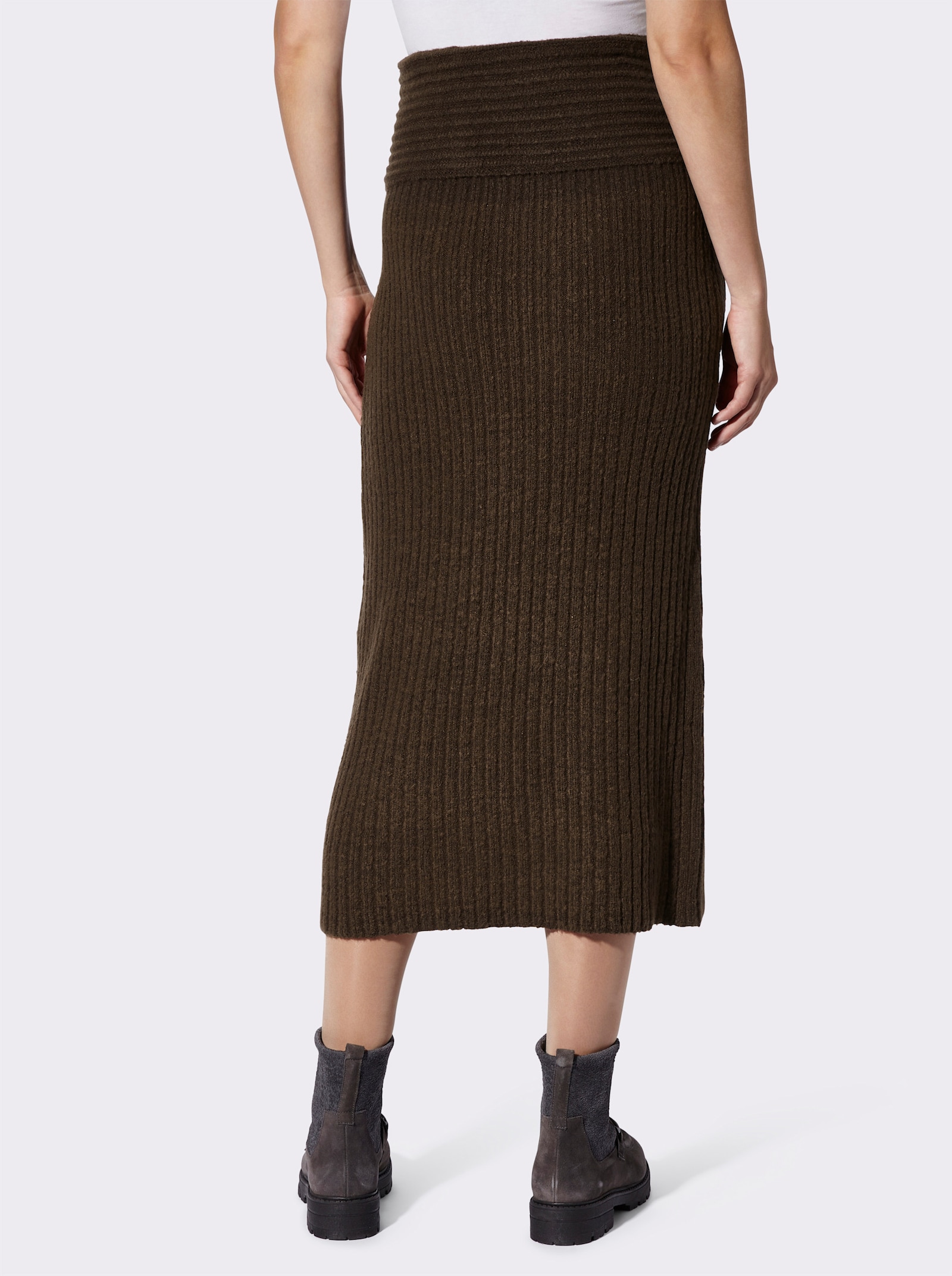 heine Strickrock mit Rundum-Dehnbund - schoko