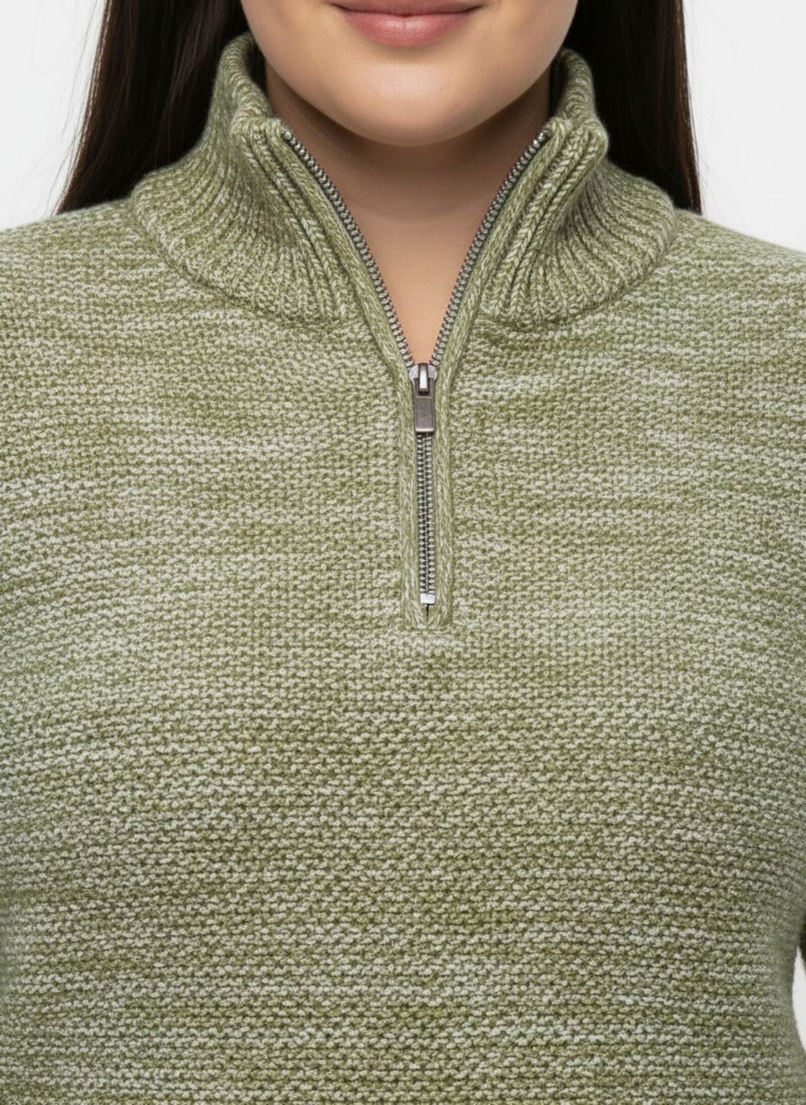 Troyer mit gerippten Abschlüssen - schilf-meliert