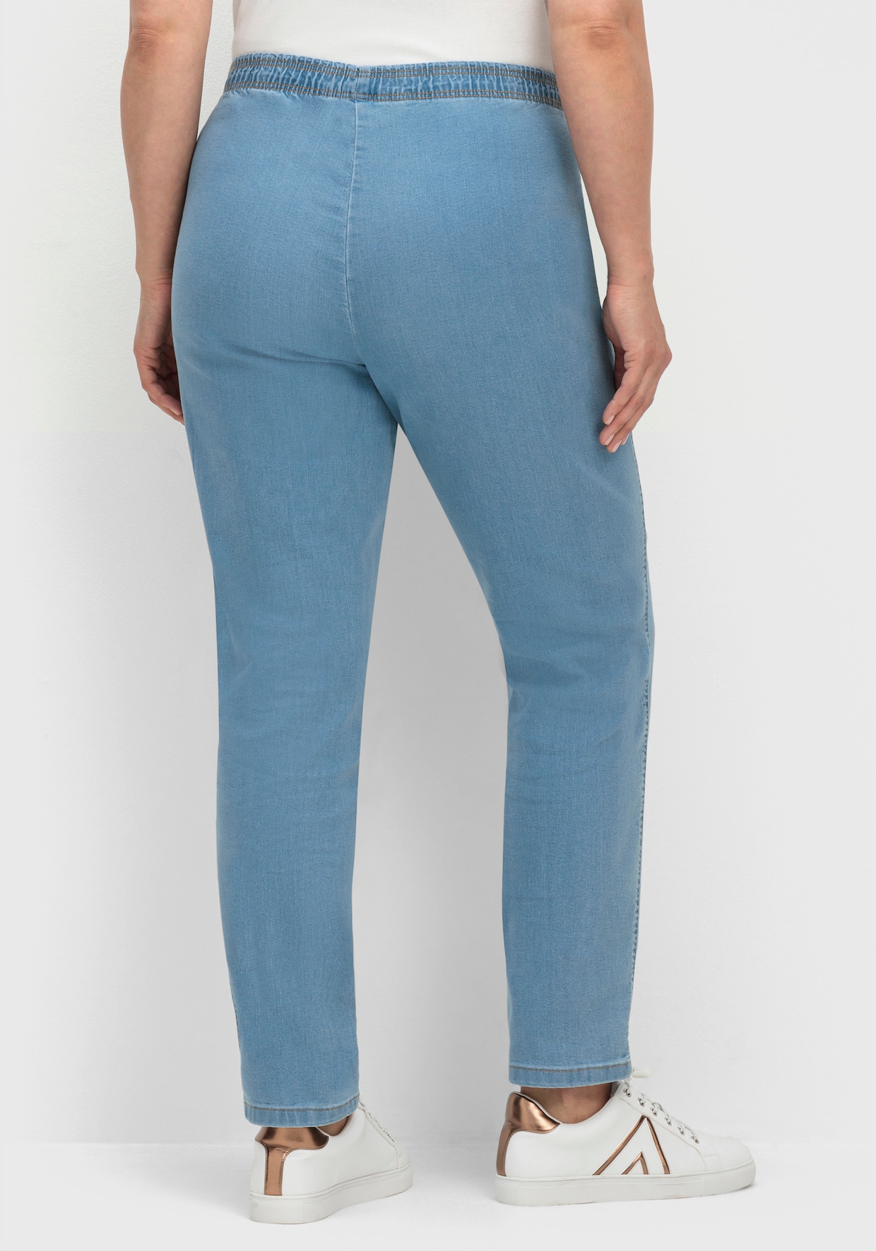 Schlupfjeans schmal geschnitten - blue-bleached