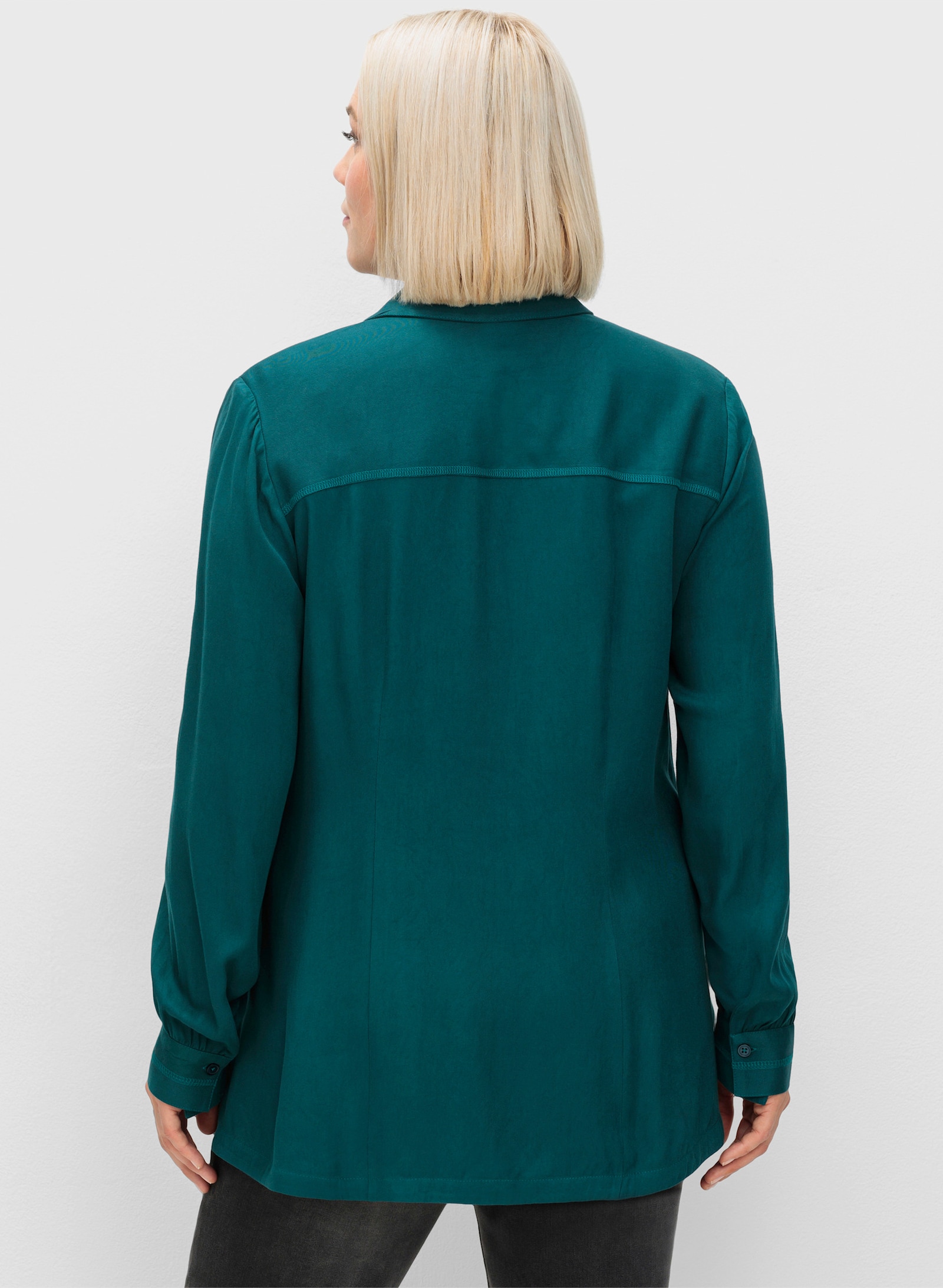 sheego Klassische Bluse aus Twillqualität - petrol