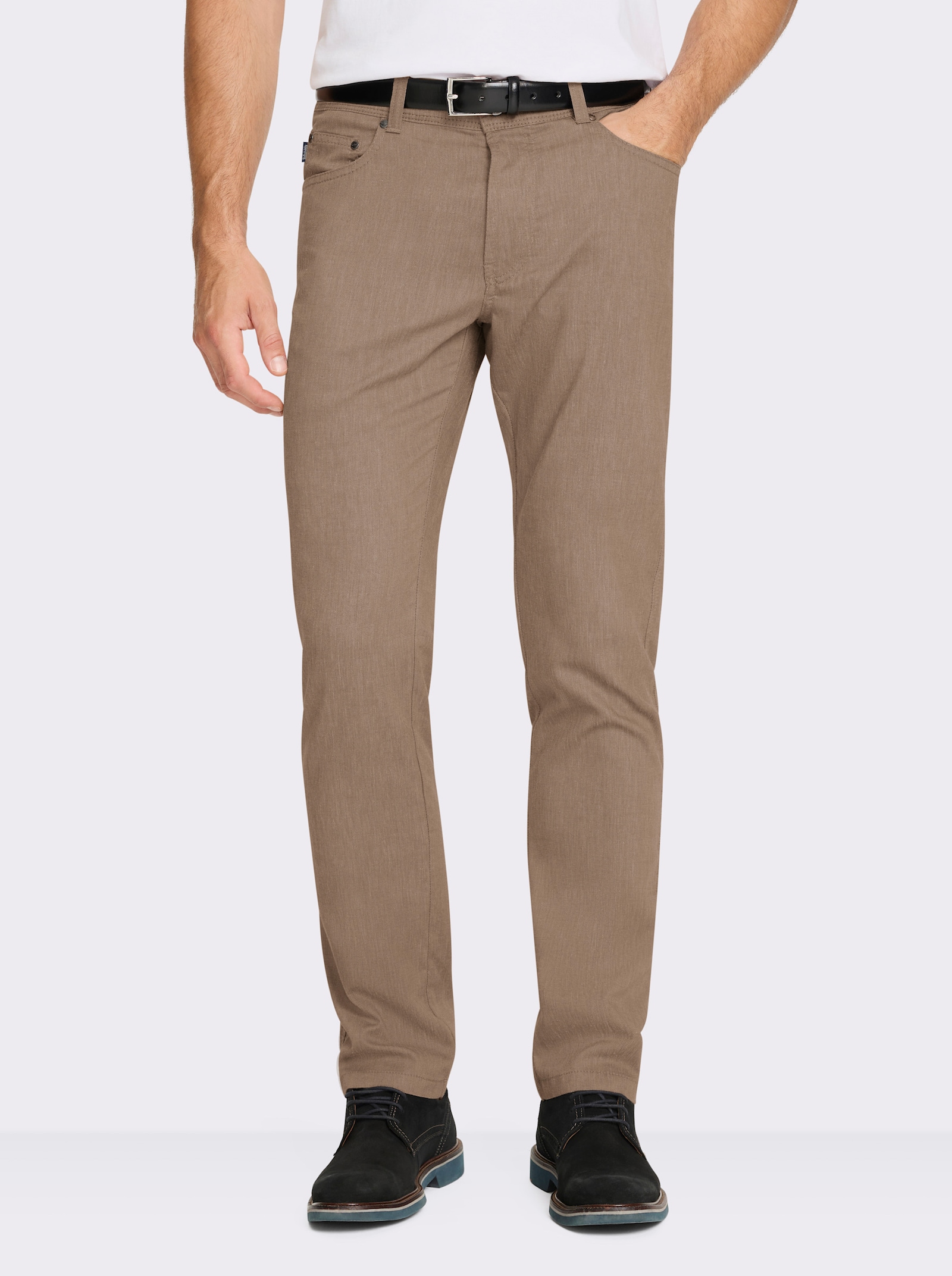 Brühl Hose mit Viskose- und Leinen-Anteil - braun-meliert