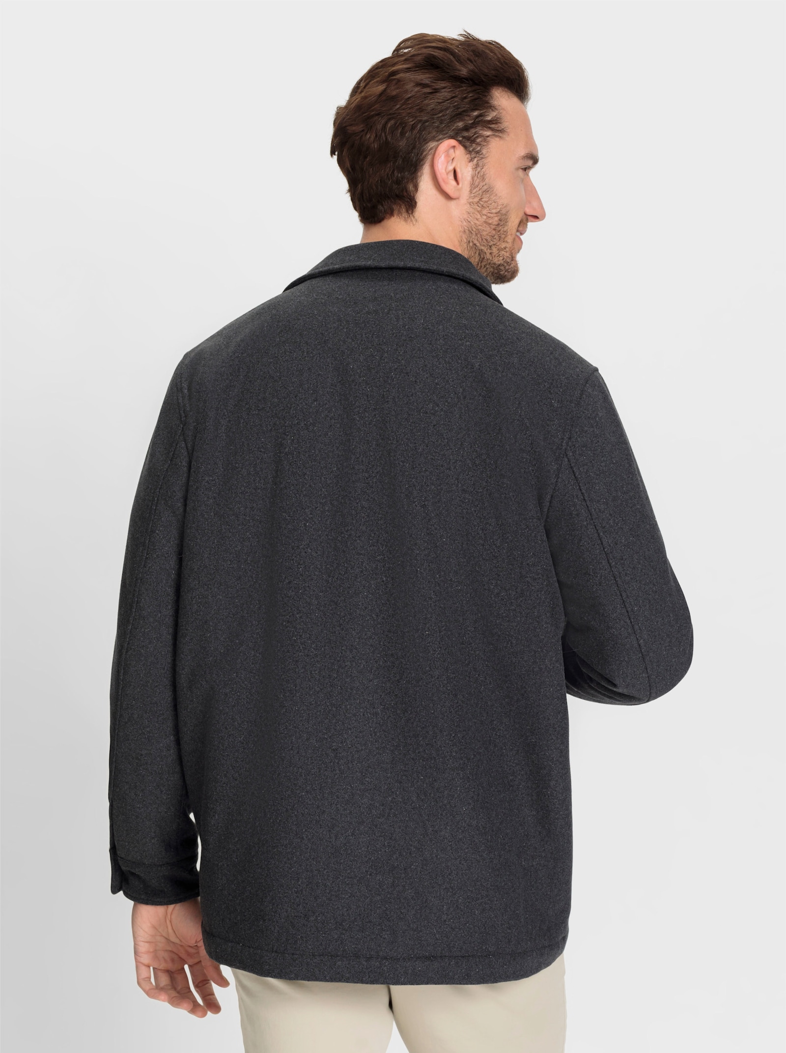 Marco Donati Longjacke in Woll-Optik - graphit-meliert