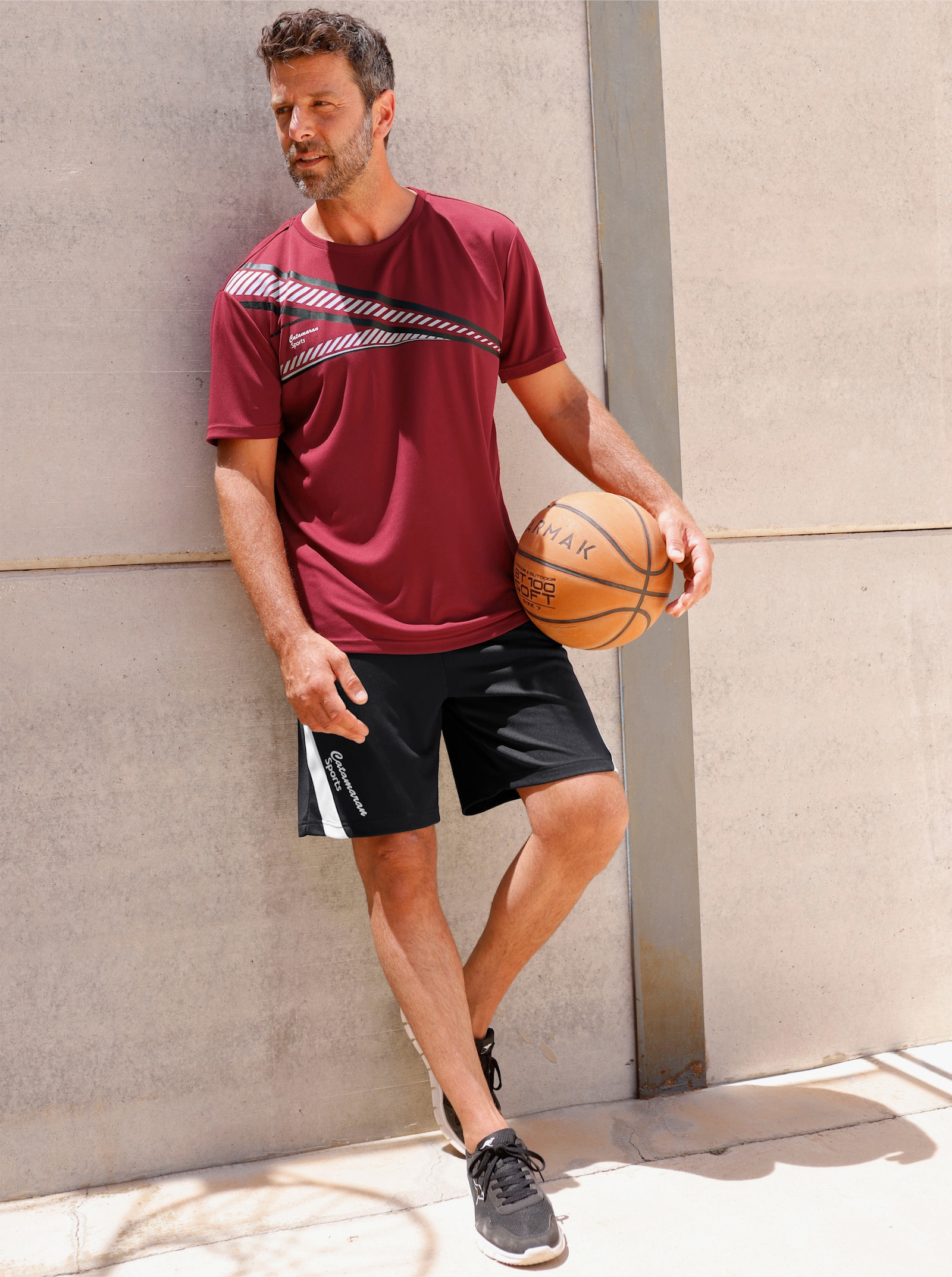 Catamaran Sports Funktionsshirt mit atmungsaktiver Wabenstruktur - kirsche