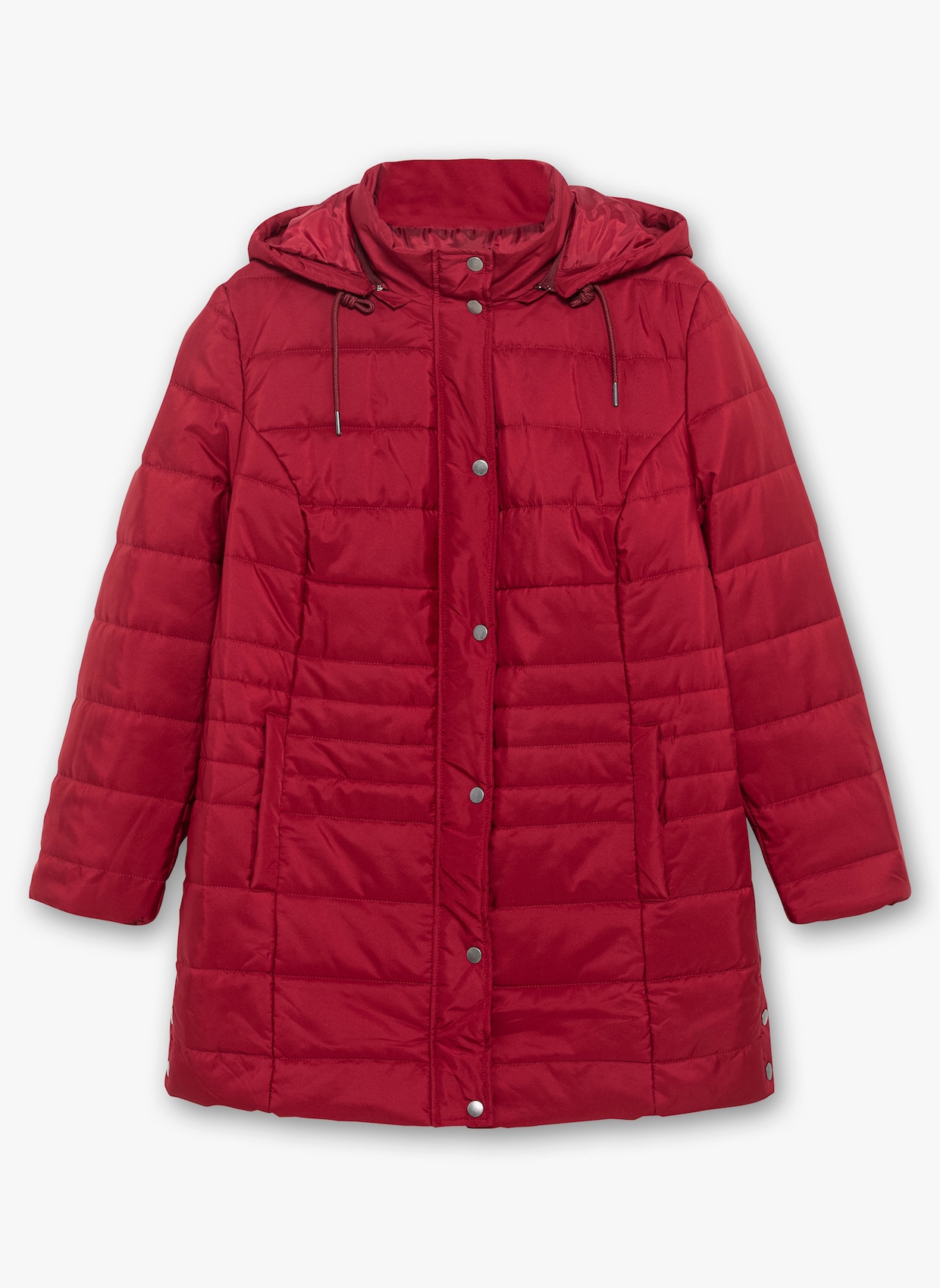 Steppjacke mit seitlichen Druckknöpfen - dunkelrot