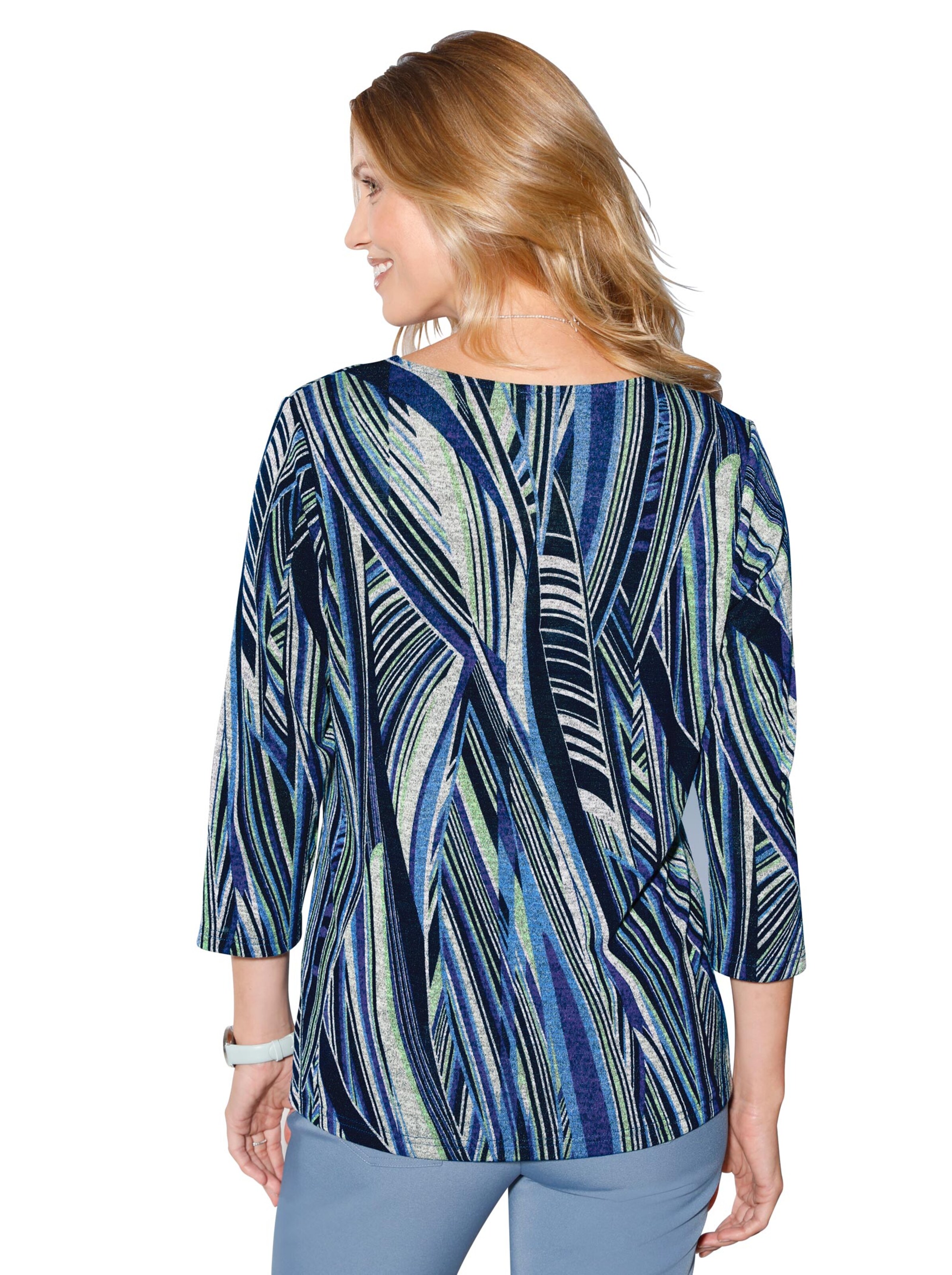 Pullover - blau-gemustert