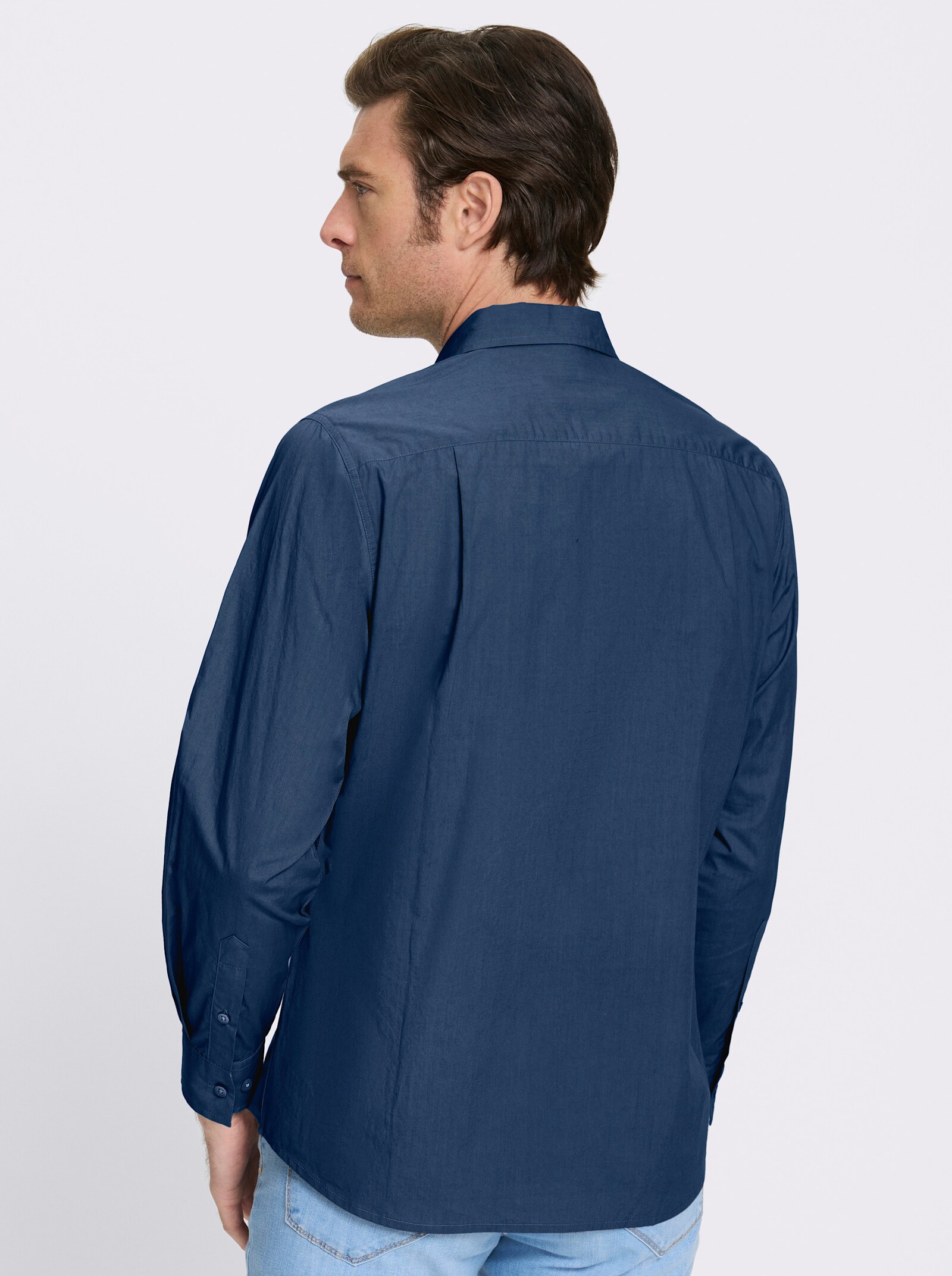 Catamaran Langarmhemd mit platzierten Prints, Baumwolle - jeansblau-bedruckt