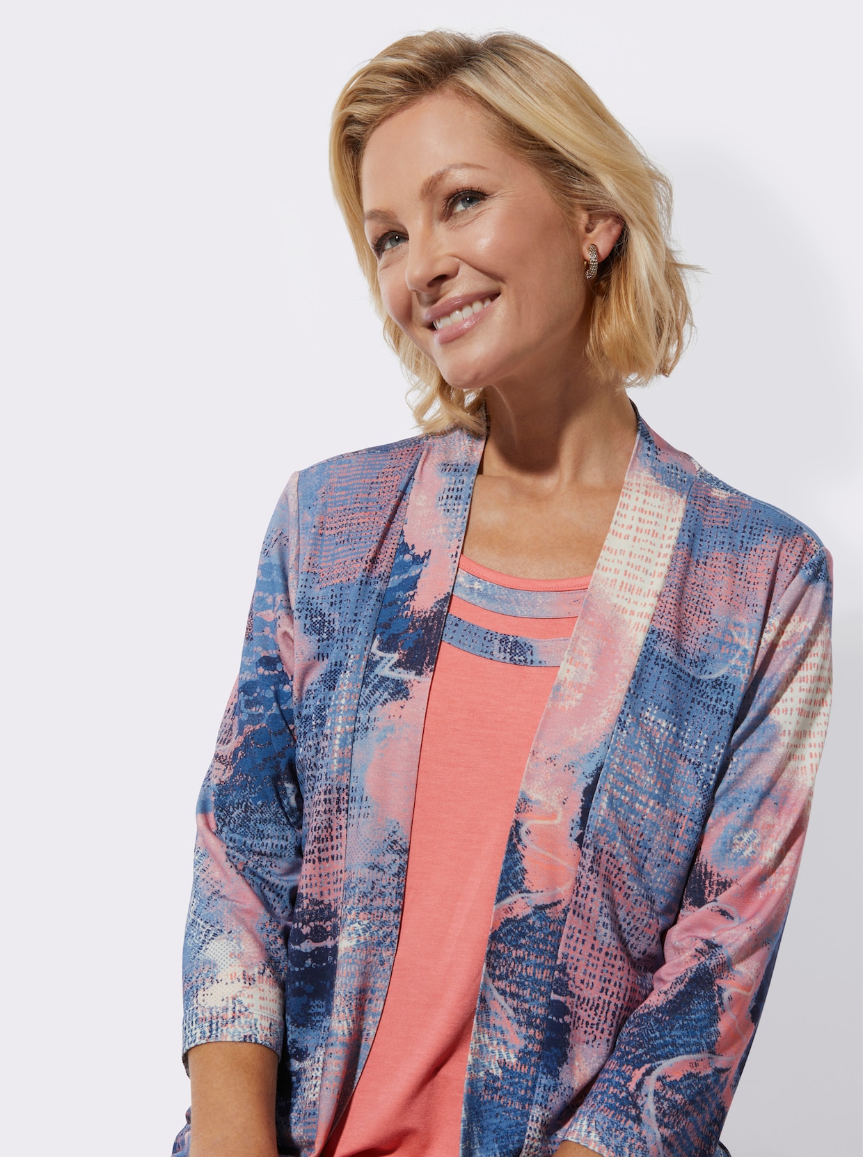 2-in-1-Shirt - marine-flamingo-bedruckt