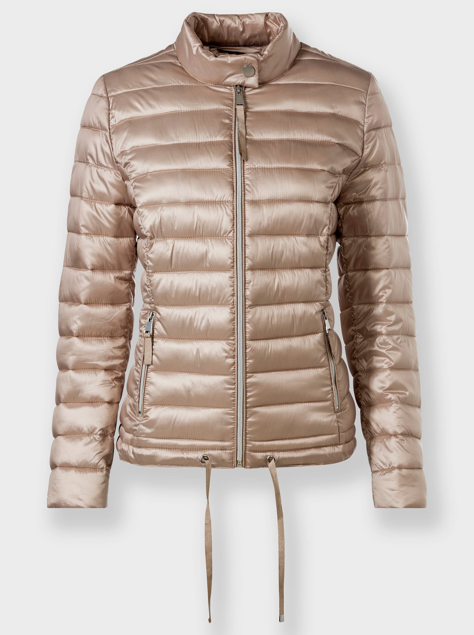 heine Outdoorjacke mit verstellbarem Bindeband am Saum - beige
