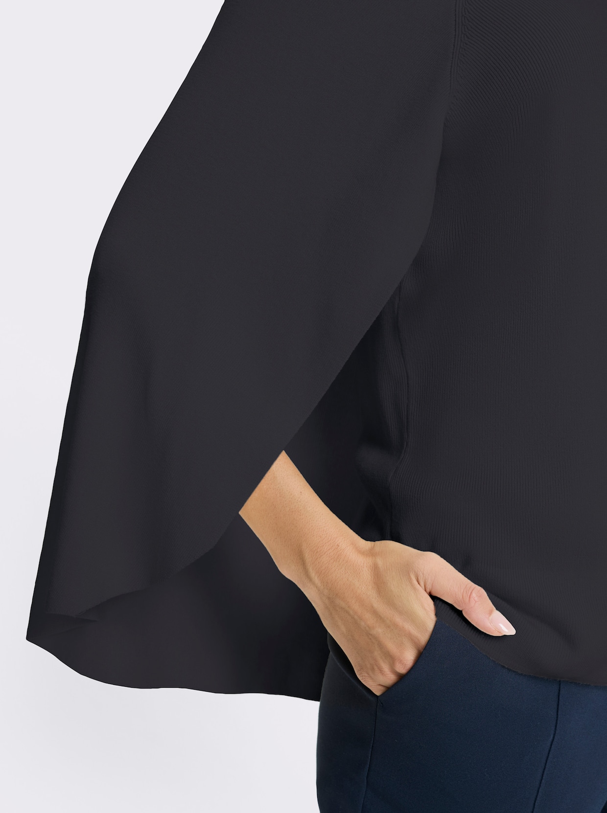 heine Feinstrickpullover im Poncho-Style - schwarz