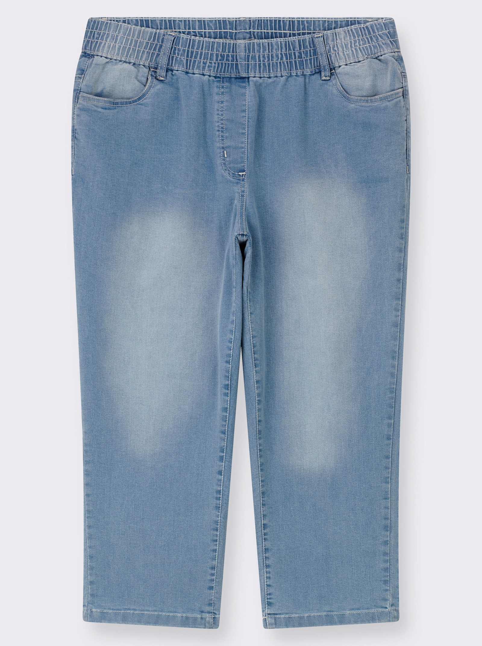 7/8-Jeans mit Reißverschluss-Blende - blue-bleached