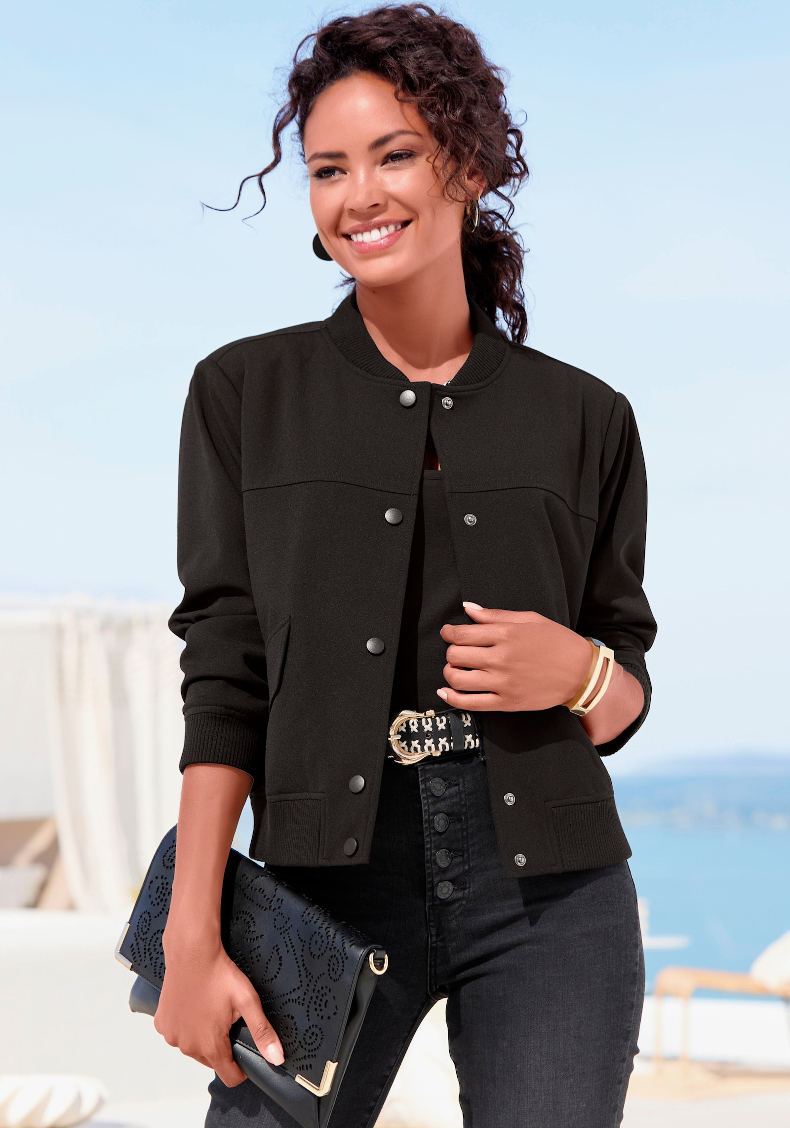 LASCANA Bomberjacke - schwarz