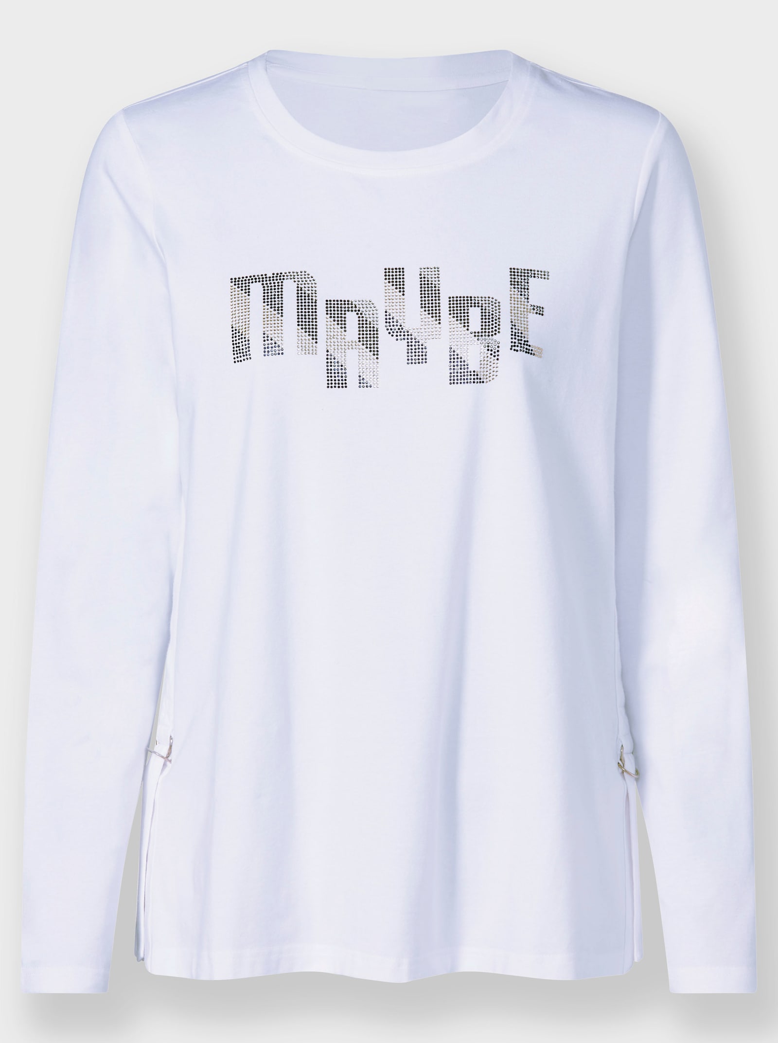 heine T-shirt à encolure ronde avec fentes latérales - blanc