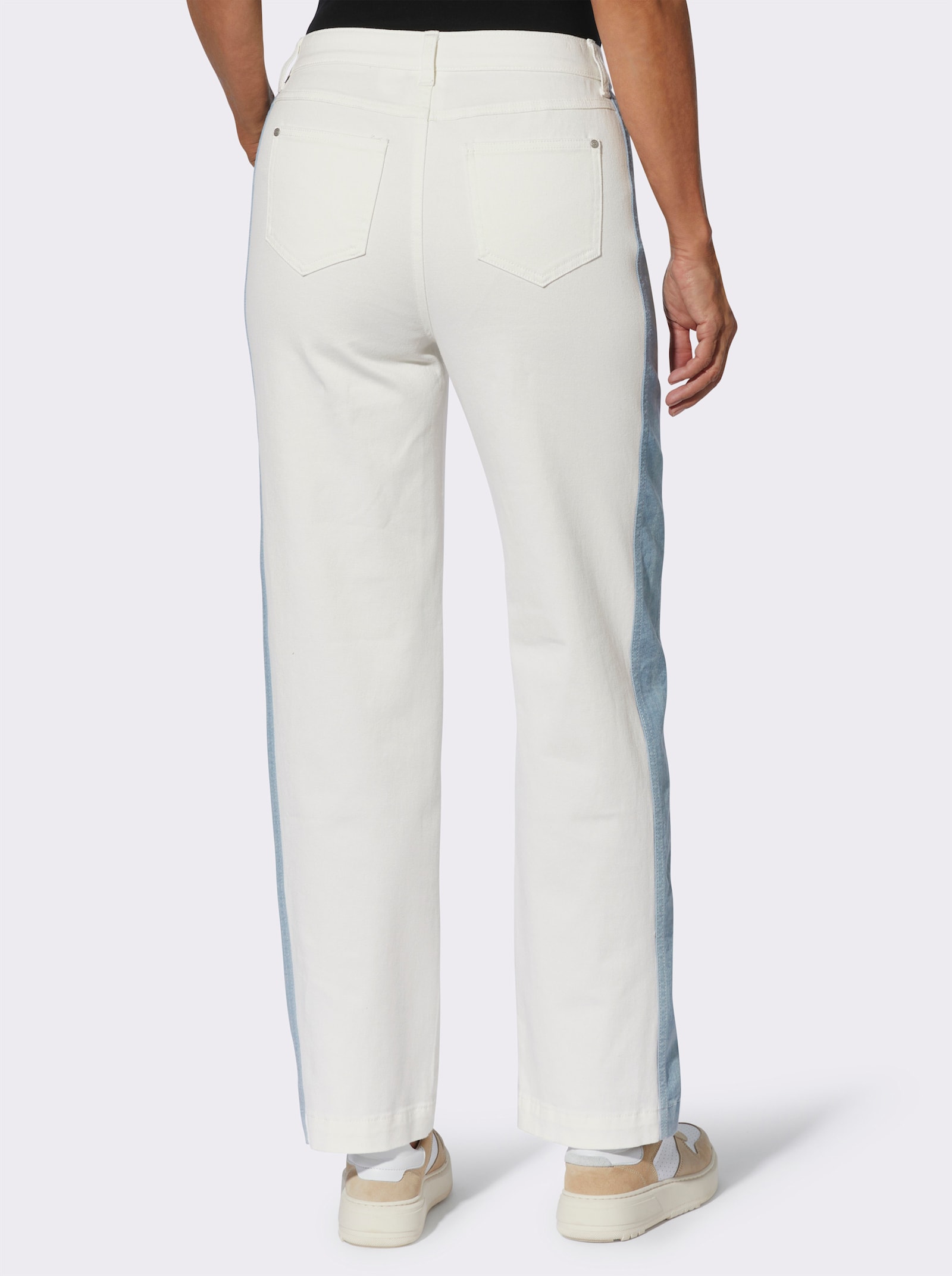 5-Pocket-Jeans mit seitlichen Kontrasten - ecru