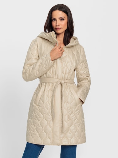 heine Steppmantel mit Kapuze - beige