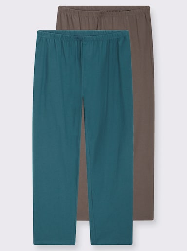 Freizeithose mit Rundum-Dehnbund - petrol + taupe