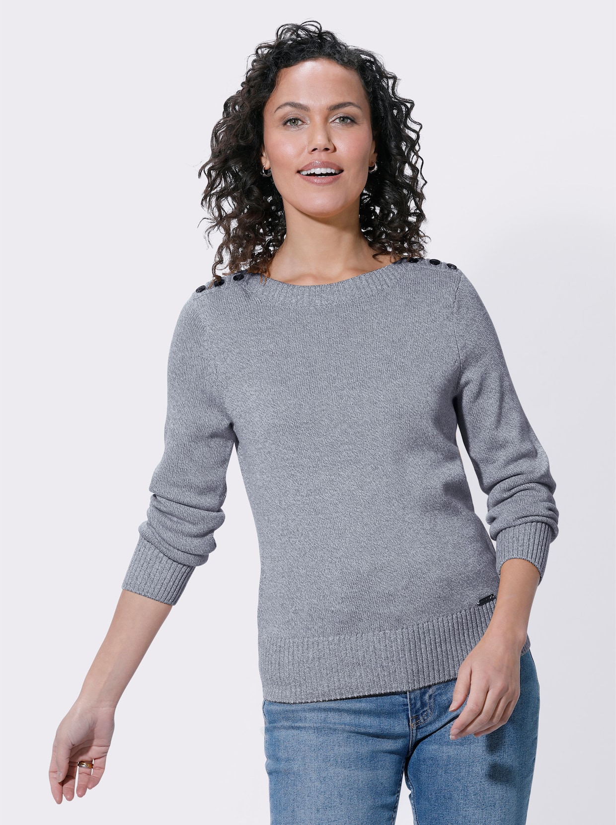 Pullover met lange mouwen - duivenblauw gemêleerd