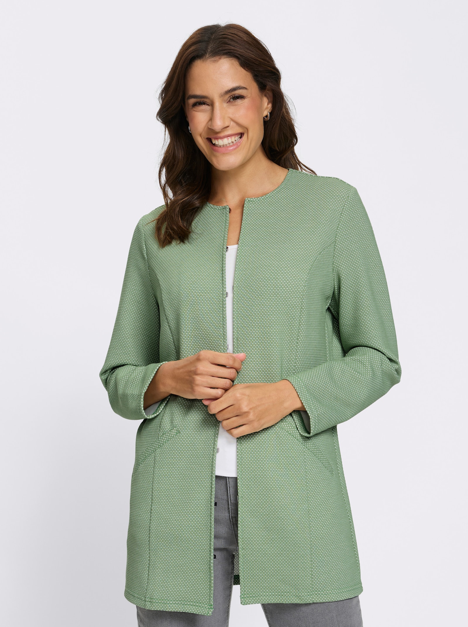 Shirtjacke in Struktur-Qualität - eucalyptus