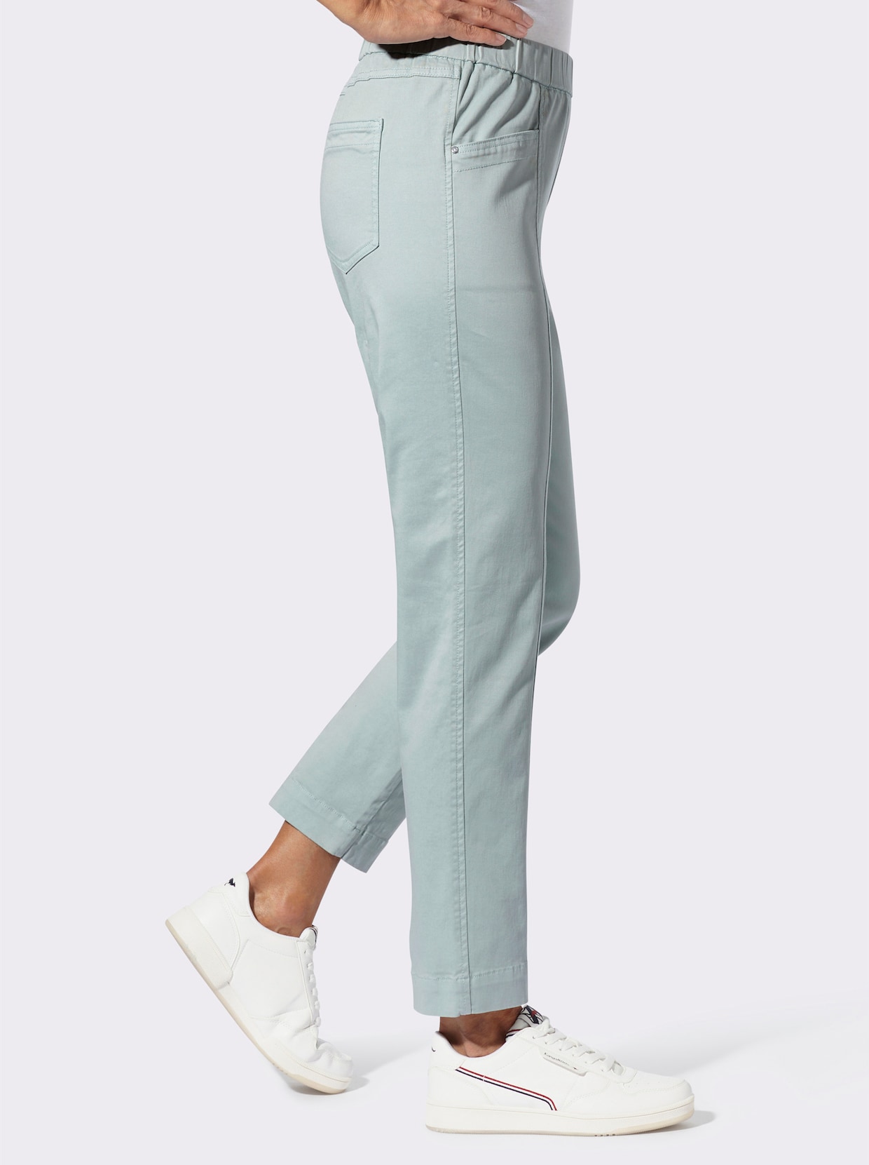 Schlupfjeans mit Stretch-Anteil - kalkmint